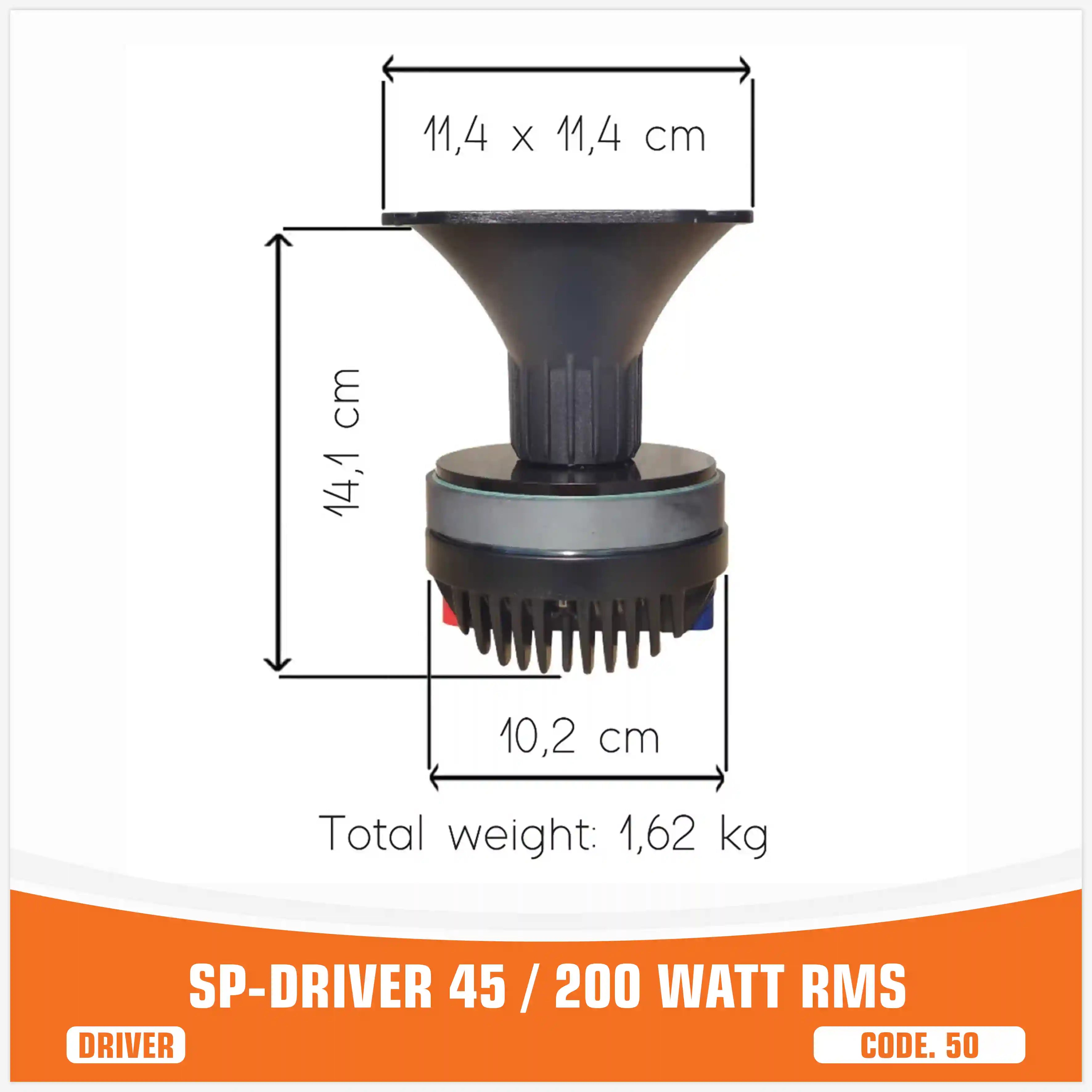 SP DRIVER 45 DRIVER COMPLETO DI FLANGIA 200W RMS (PREZZO UNITARIO)