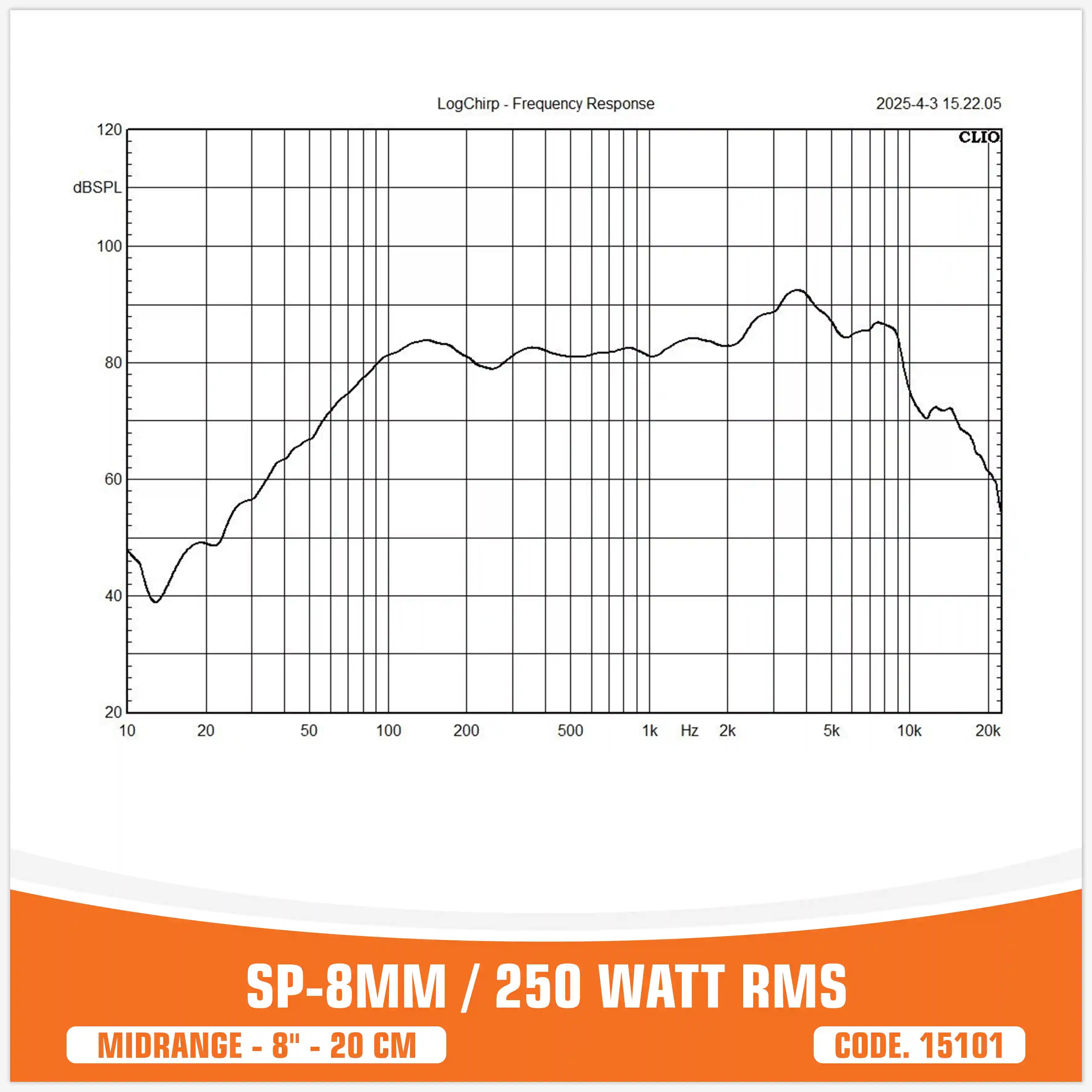 SP 8MM MIDRANGE EXTREME 8"/20CM 250W RMS (PREZZO PER COPPIA)