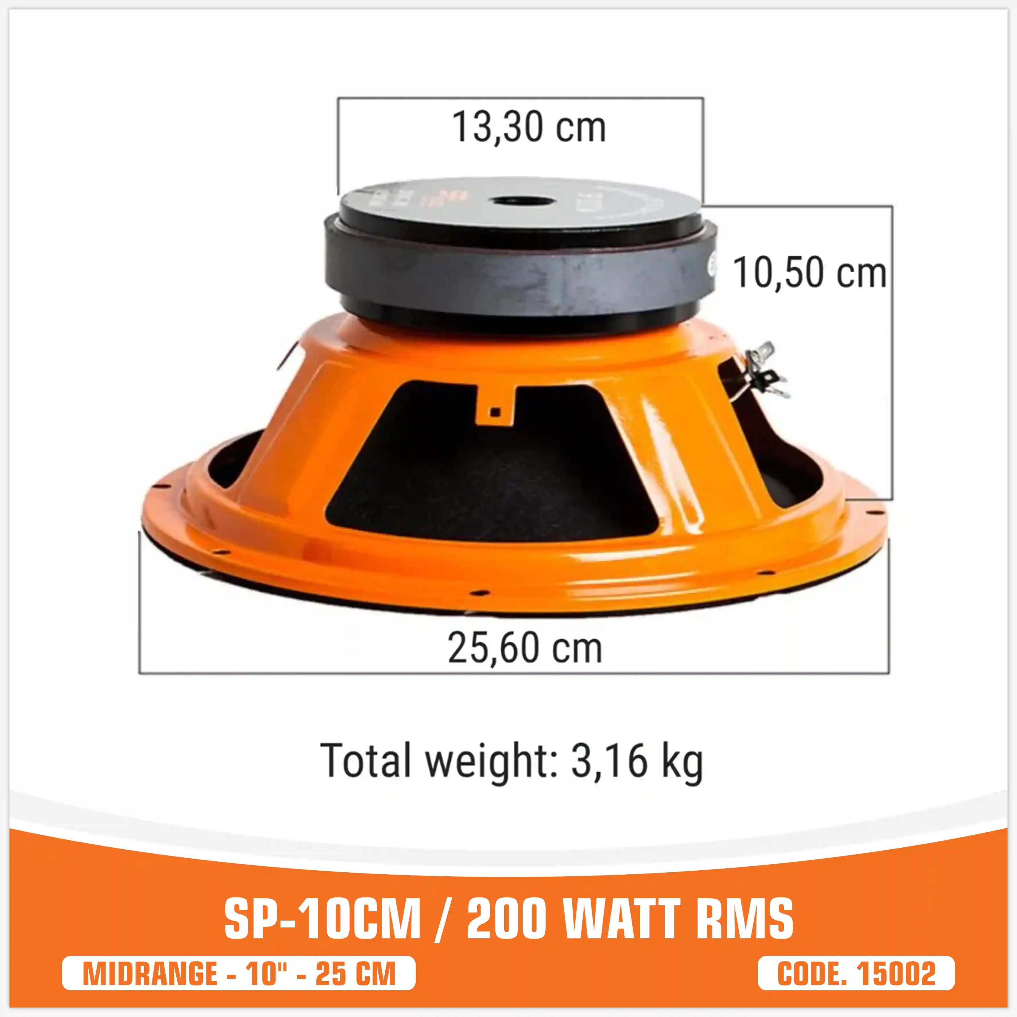 SP 10CM MIDRANGE BEST SELLER 10"/25CM 200W RMS (PREZZO COPPIA)