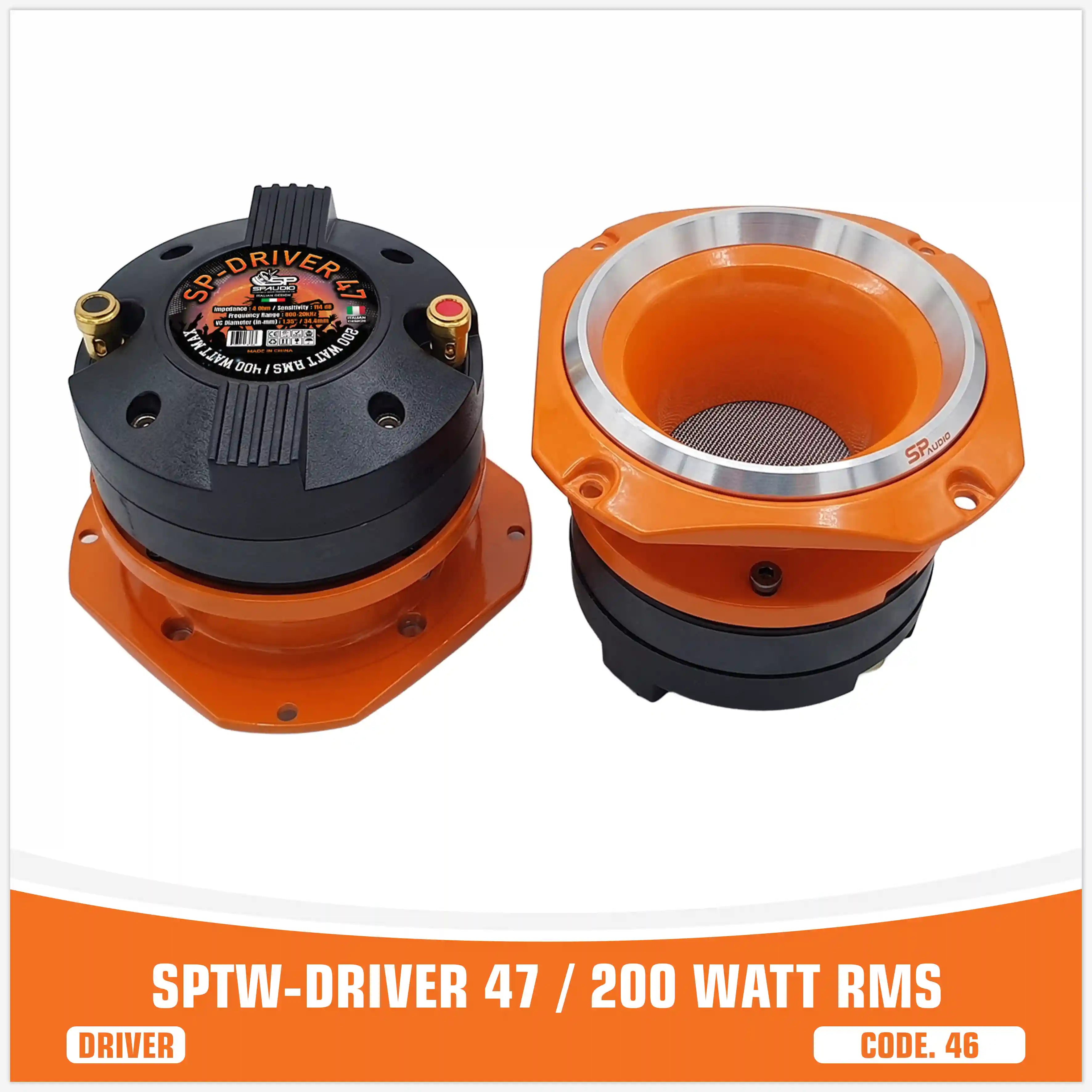 SP DRIVER 47 DRIVER COMPLETO DI FLANGIA 200W RMS (PREZZO UNITARIO)