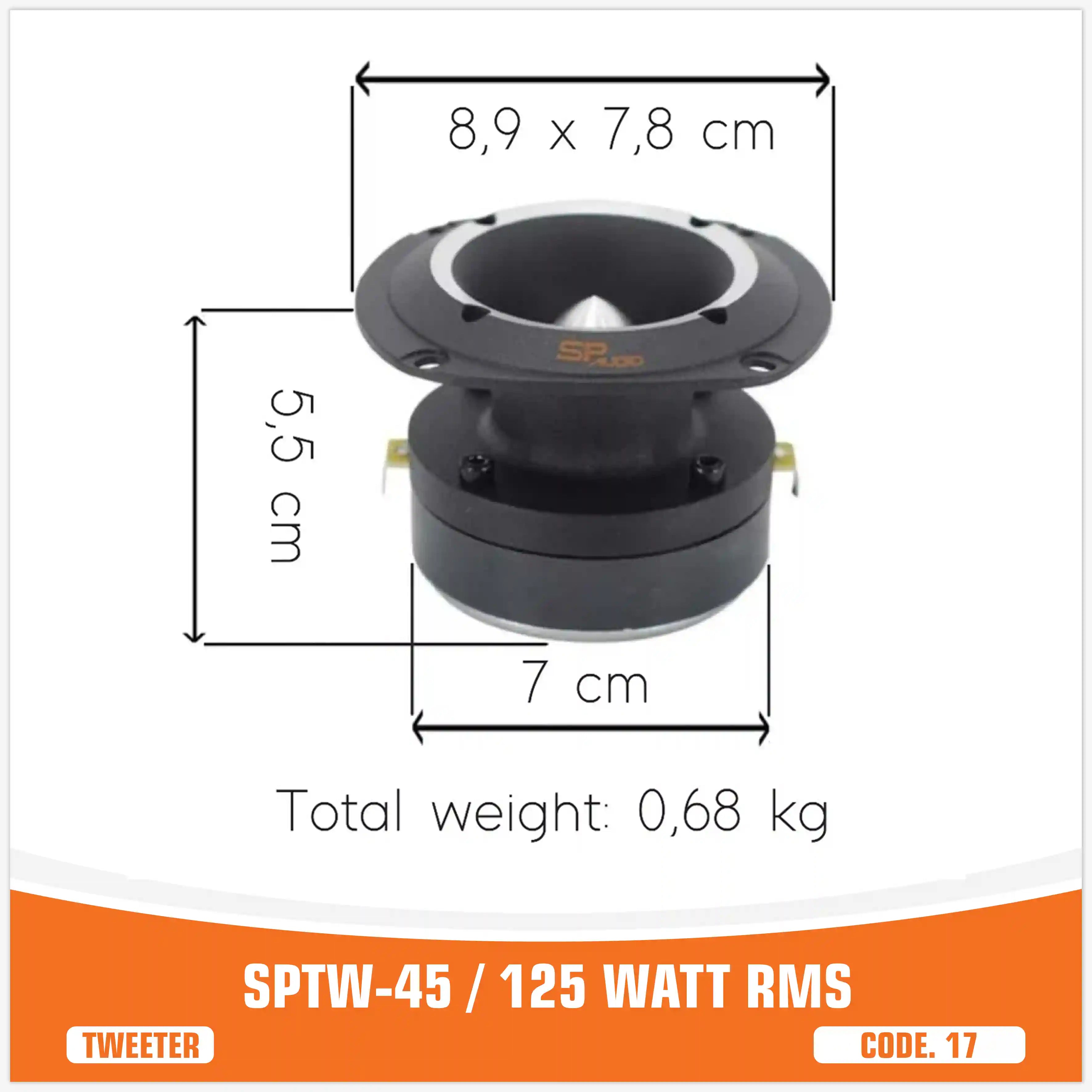 SP TW 45 TWEETER BULLET 125W RMS (PREZZO SINGOLO)