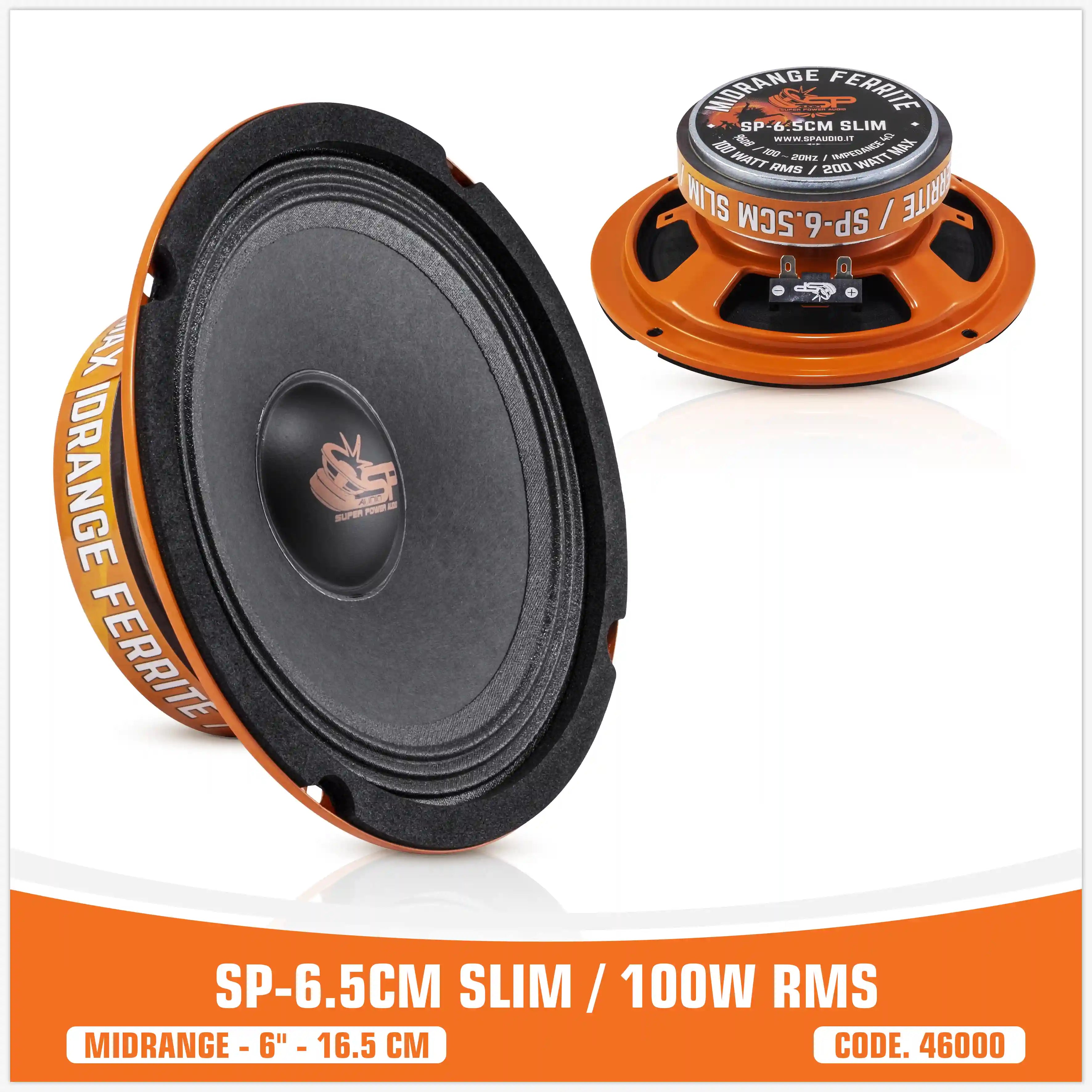SP 6.5CM SLIM MIDRANGE SUPER BASSO 6,5"/16,5CM 100W RMS (PREZZO COPPIA)