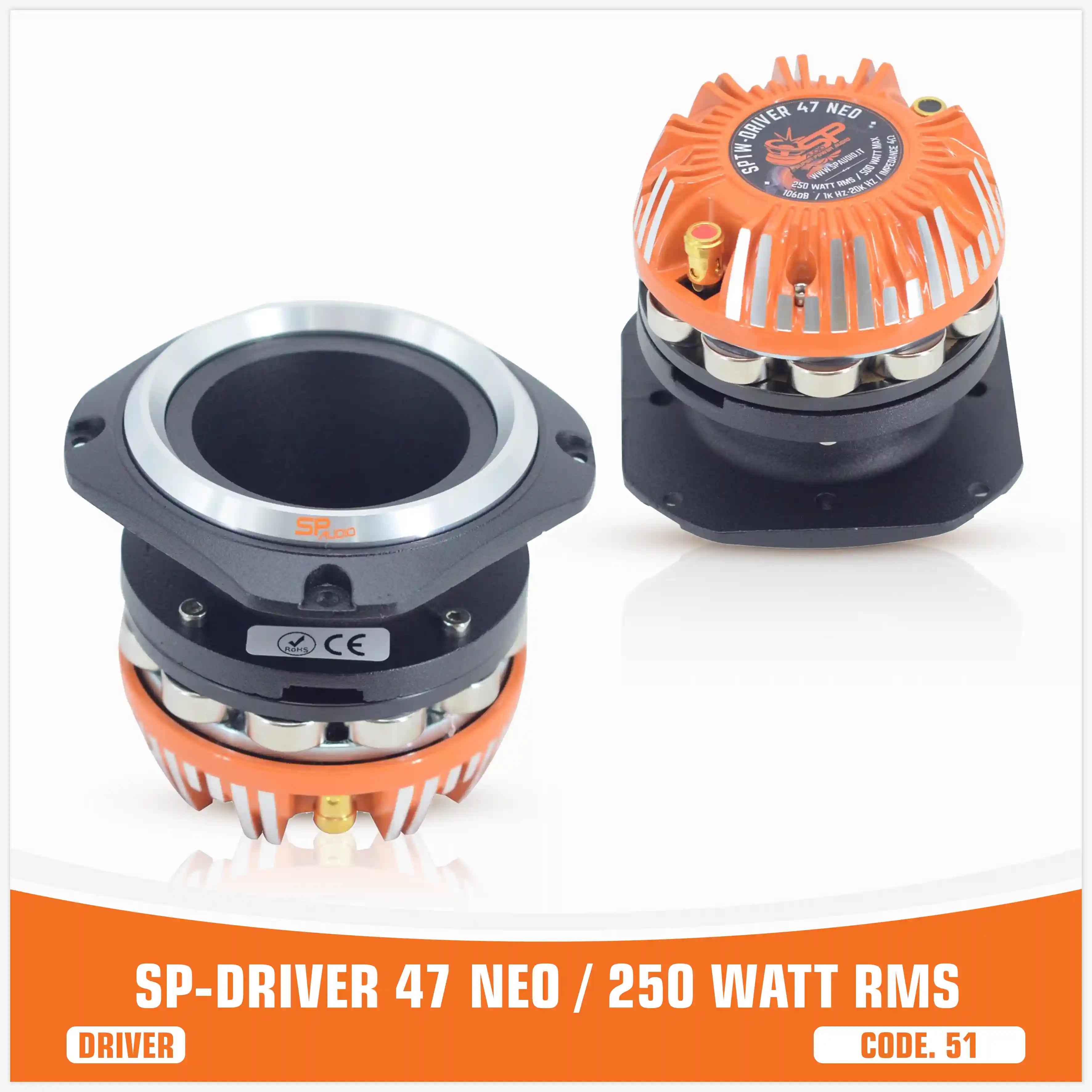 SP DRIVER 47 NEO DRIVER COMPLETO DI FLANGIA 250W RMS (PREZZO UNITARIO)