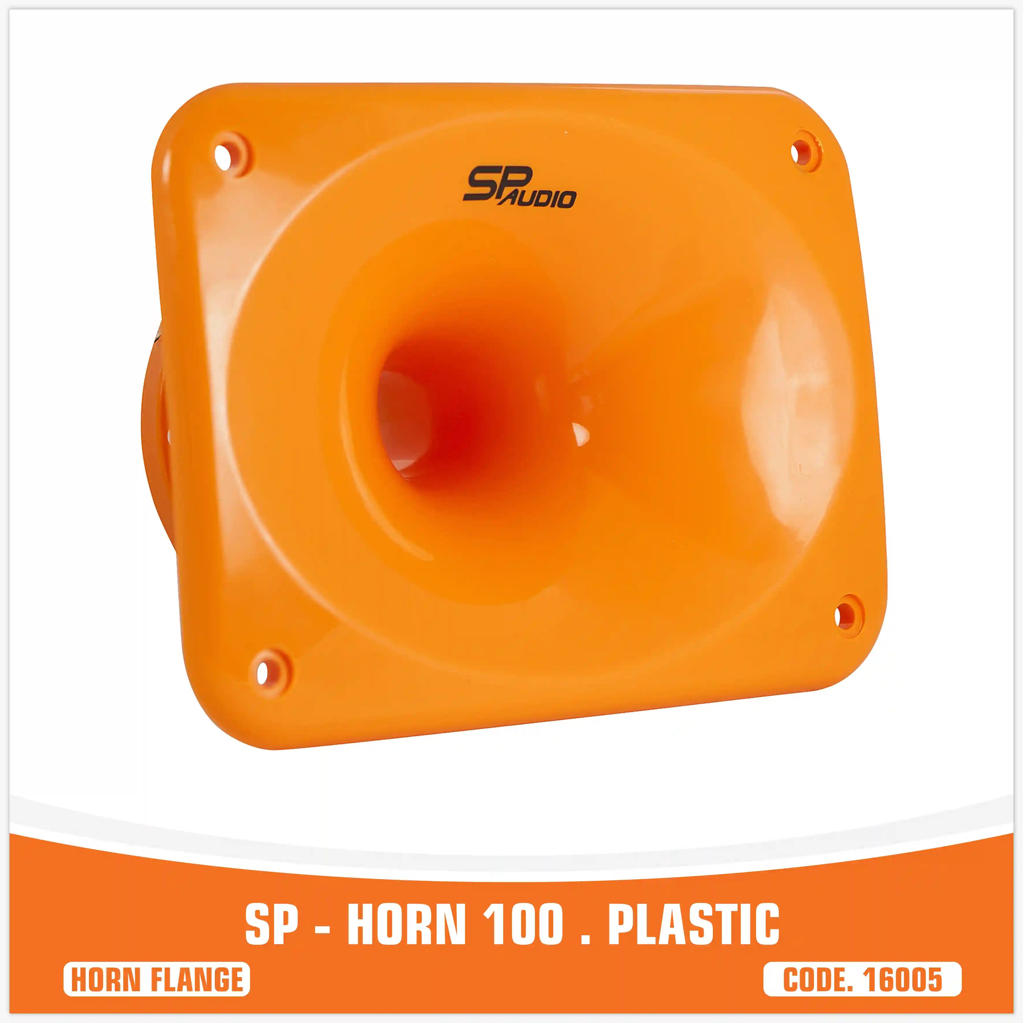 SP-HORN 100 bride de pavillon orange en plastique pour moteur à compression – SP Audio – vue 3