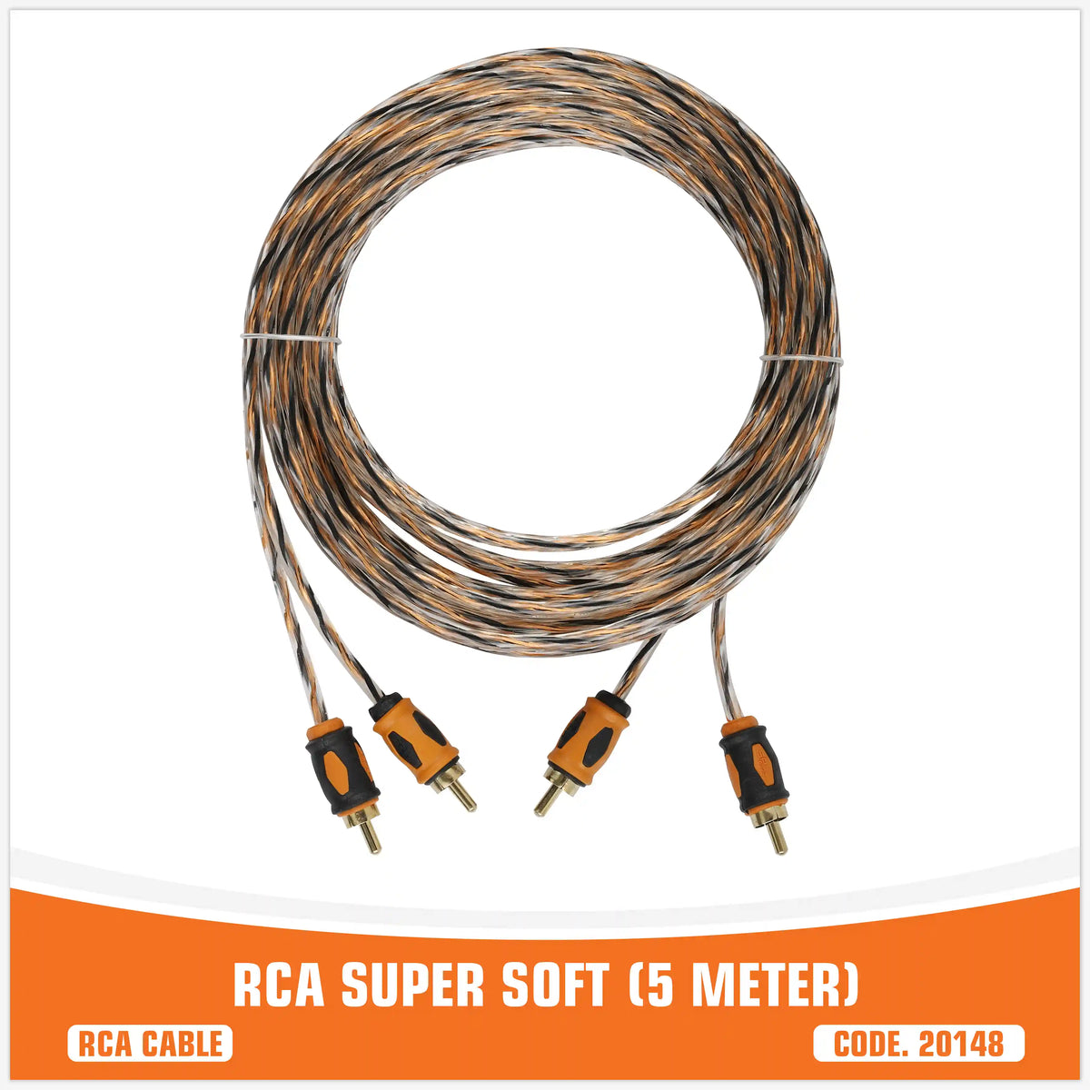 SP RCA super soft cable 5 m, 2 male to 2 male for car audio – SP Audio – view 3