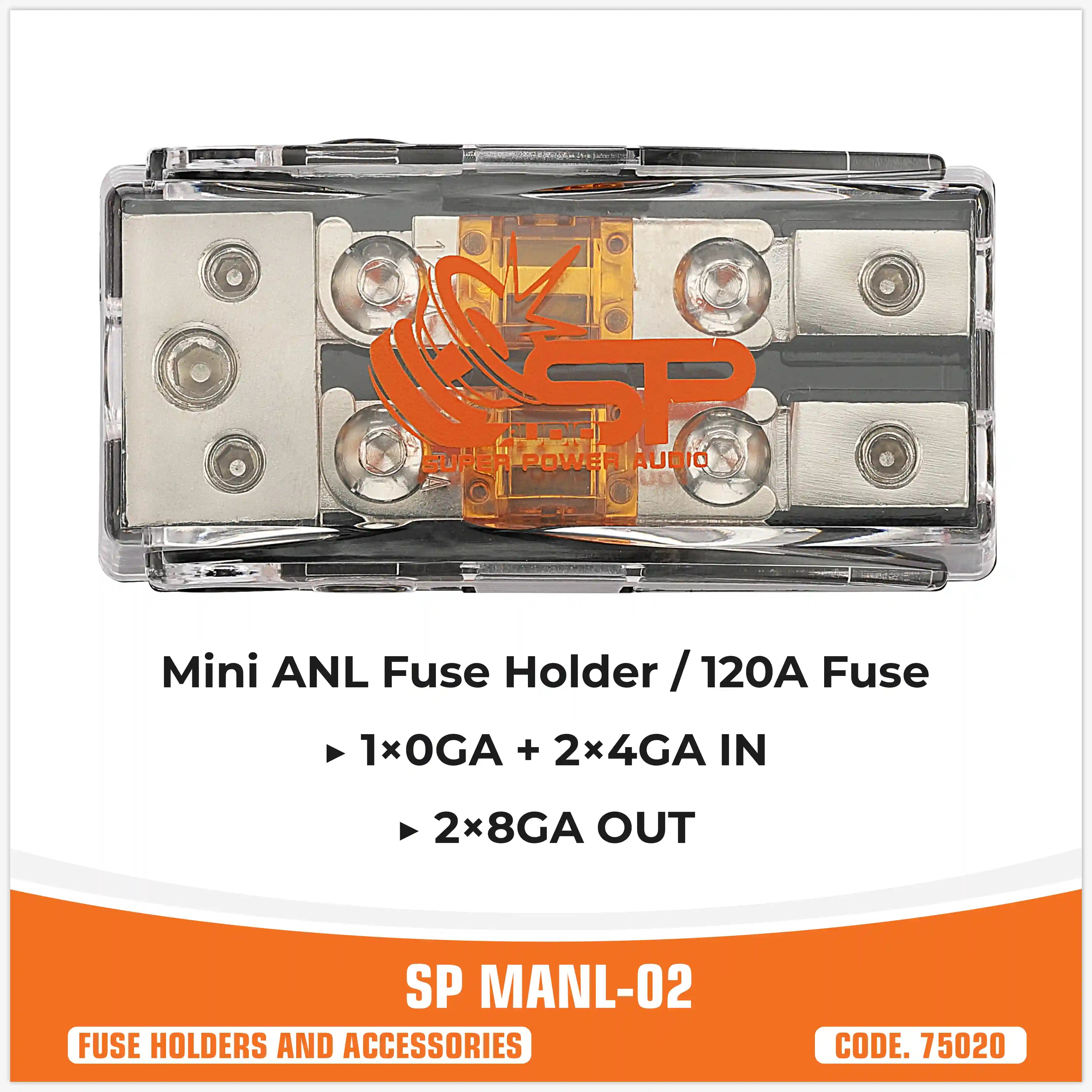 SP MAN 02 PORTAFUSIBILI 1X0GA + 2X4GA IN + 2X8GA OUT (PREZZO UNITARIO)