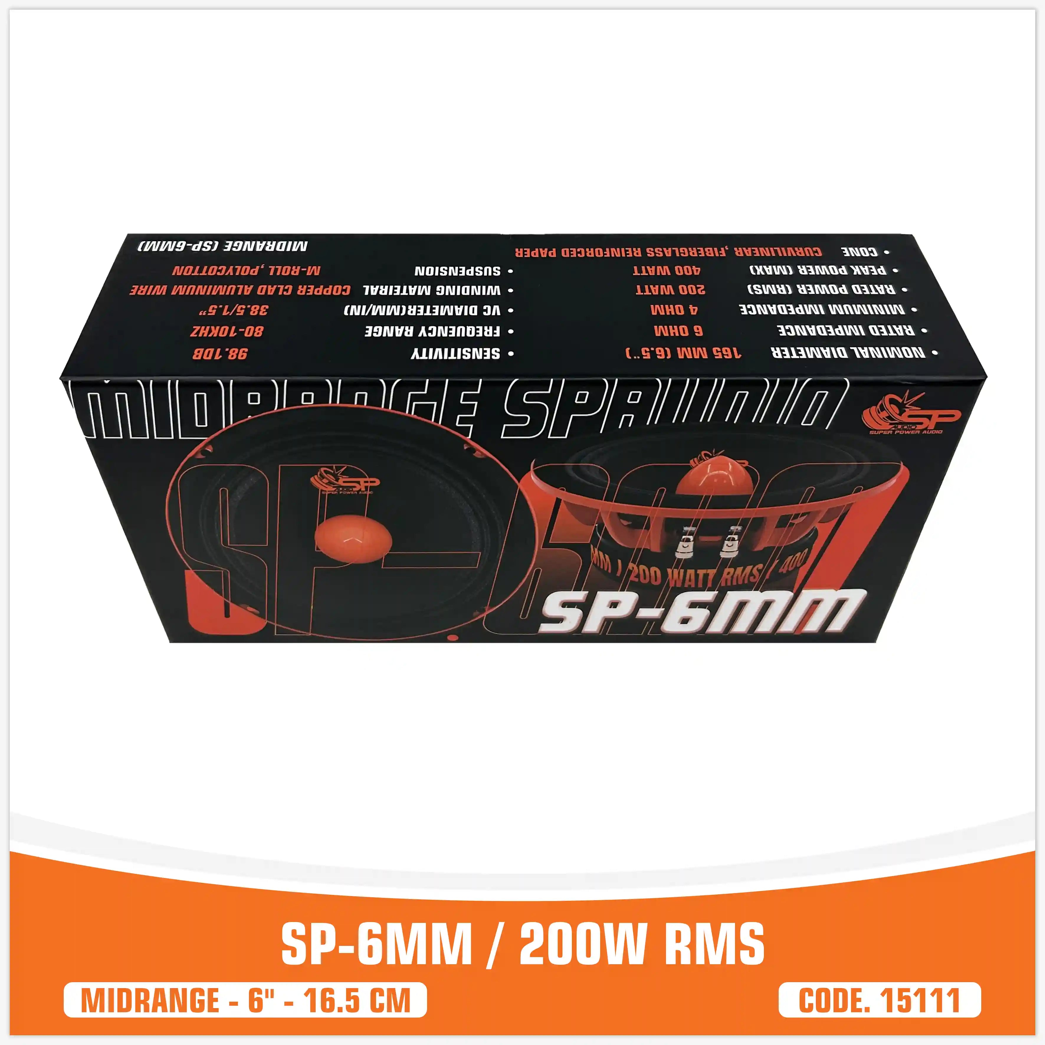 SP 6MM MIDRANGE EXTREME 6,5"/16,5CM 200W RMS (PREZZO A COPPIA) NUOVO MODELLO 2025