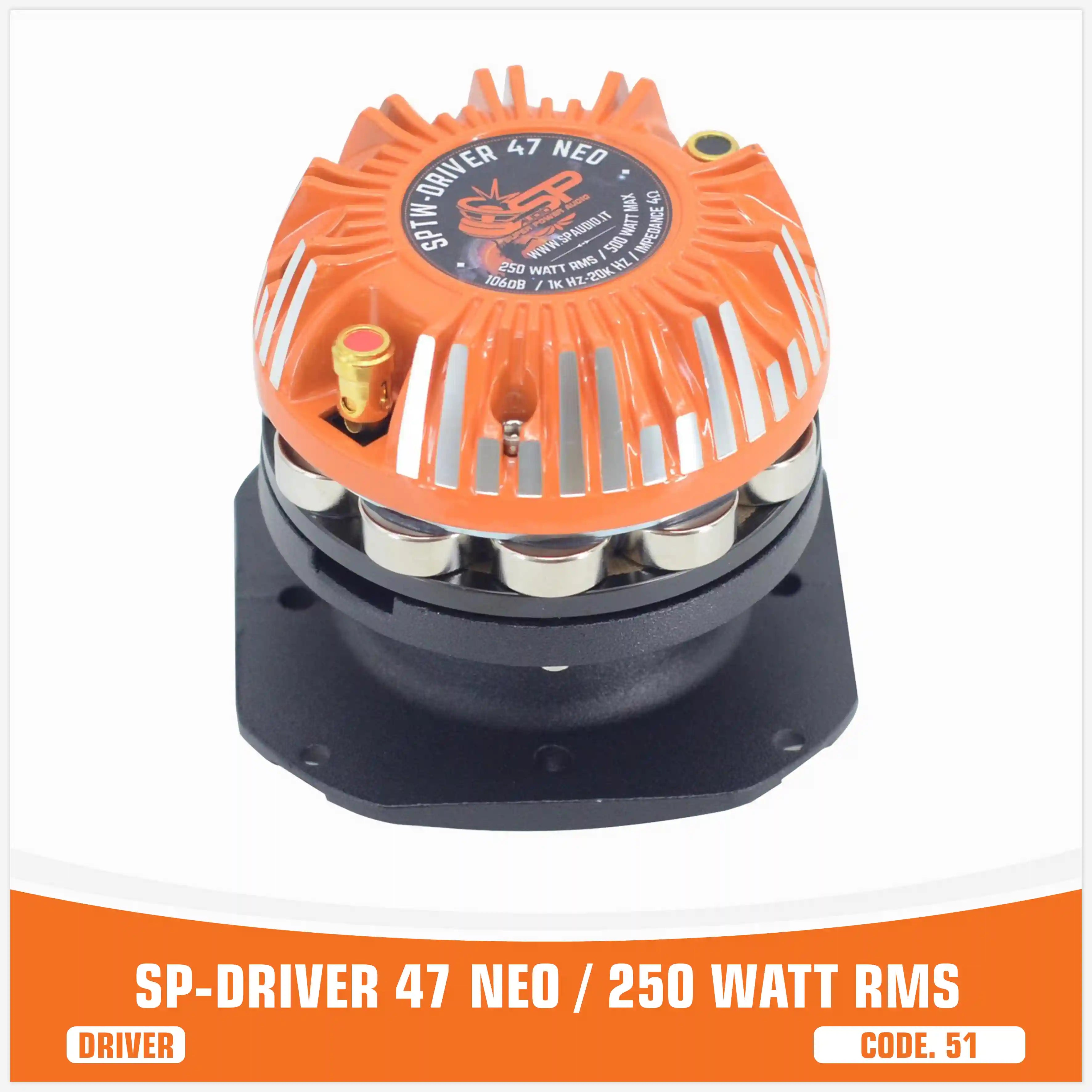 SP DRIVER 47 NEO DRIVER COMPLETO DI FLANGIA 250W RMS (PREZZO UNITARIO)