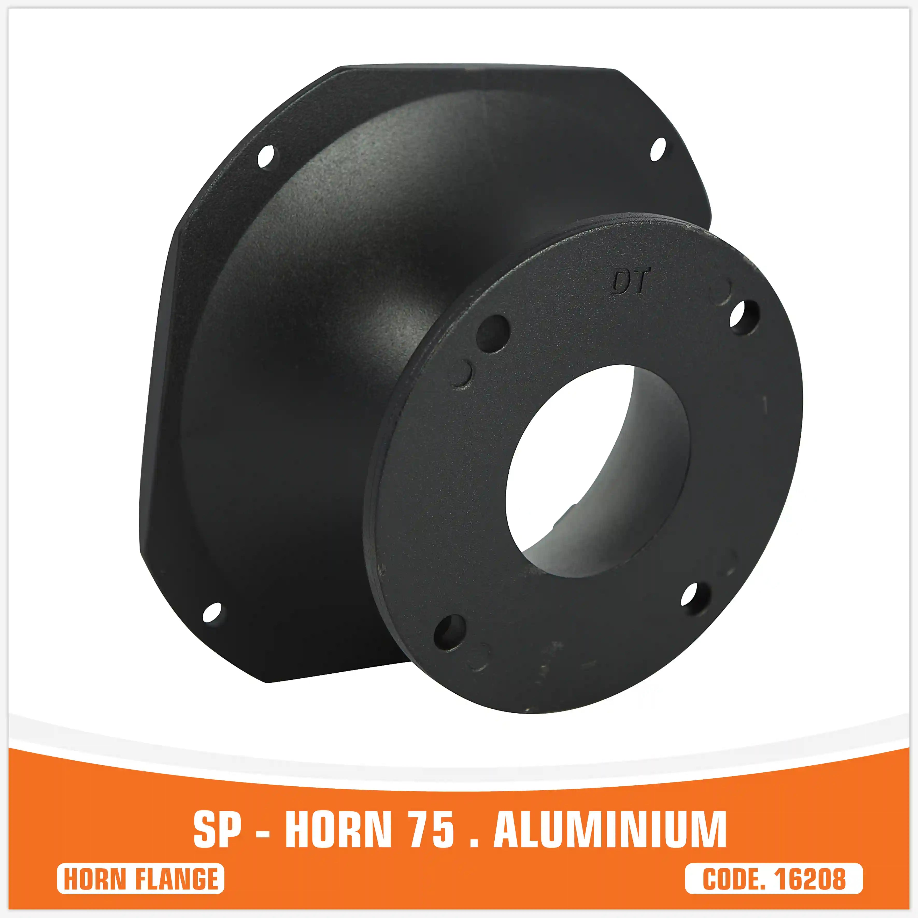 SP-HORN 75 bride de pavillon noire en aluminium pour moteur à compression – SP Audio – vue 4