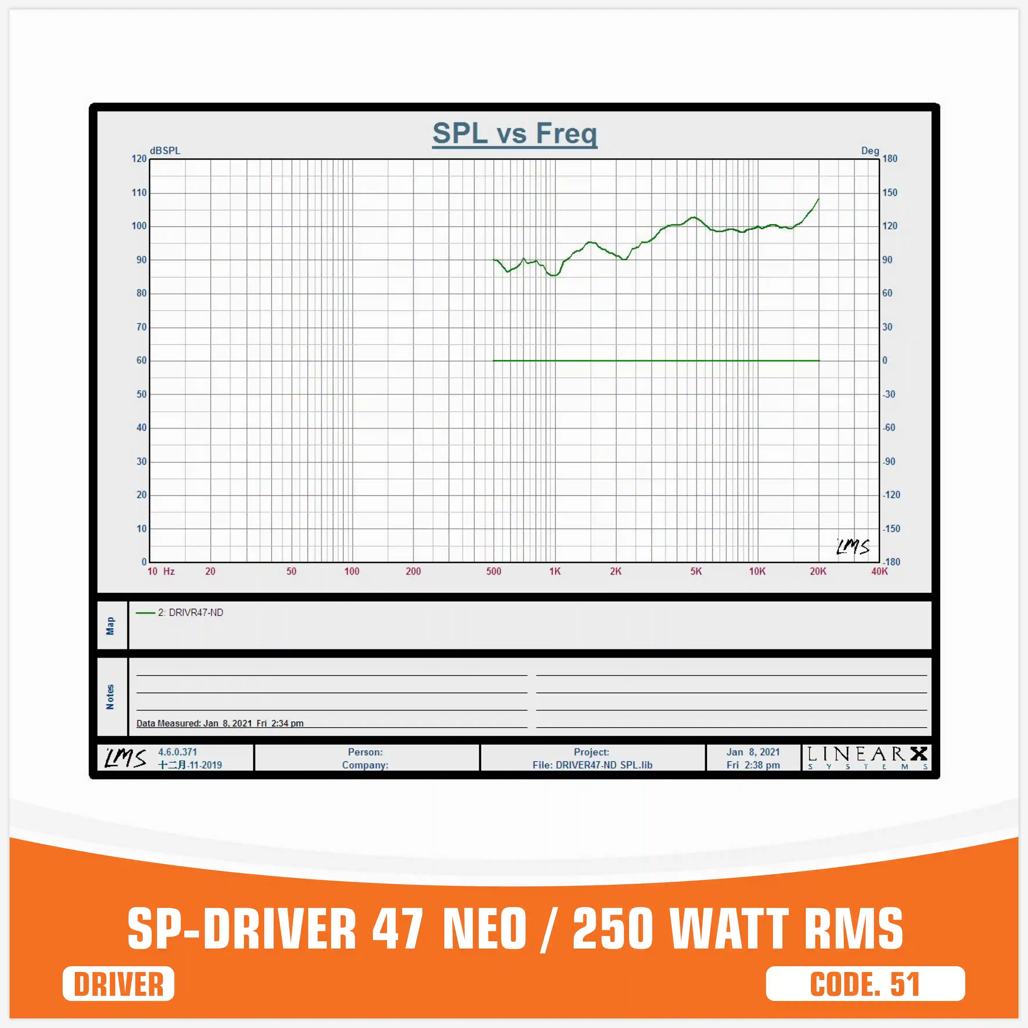 SP DRIVER 47 NEO DRIVER COMPLETO DI FLANGIA 250W RMS (PREZZO UNITARIO)