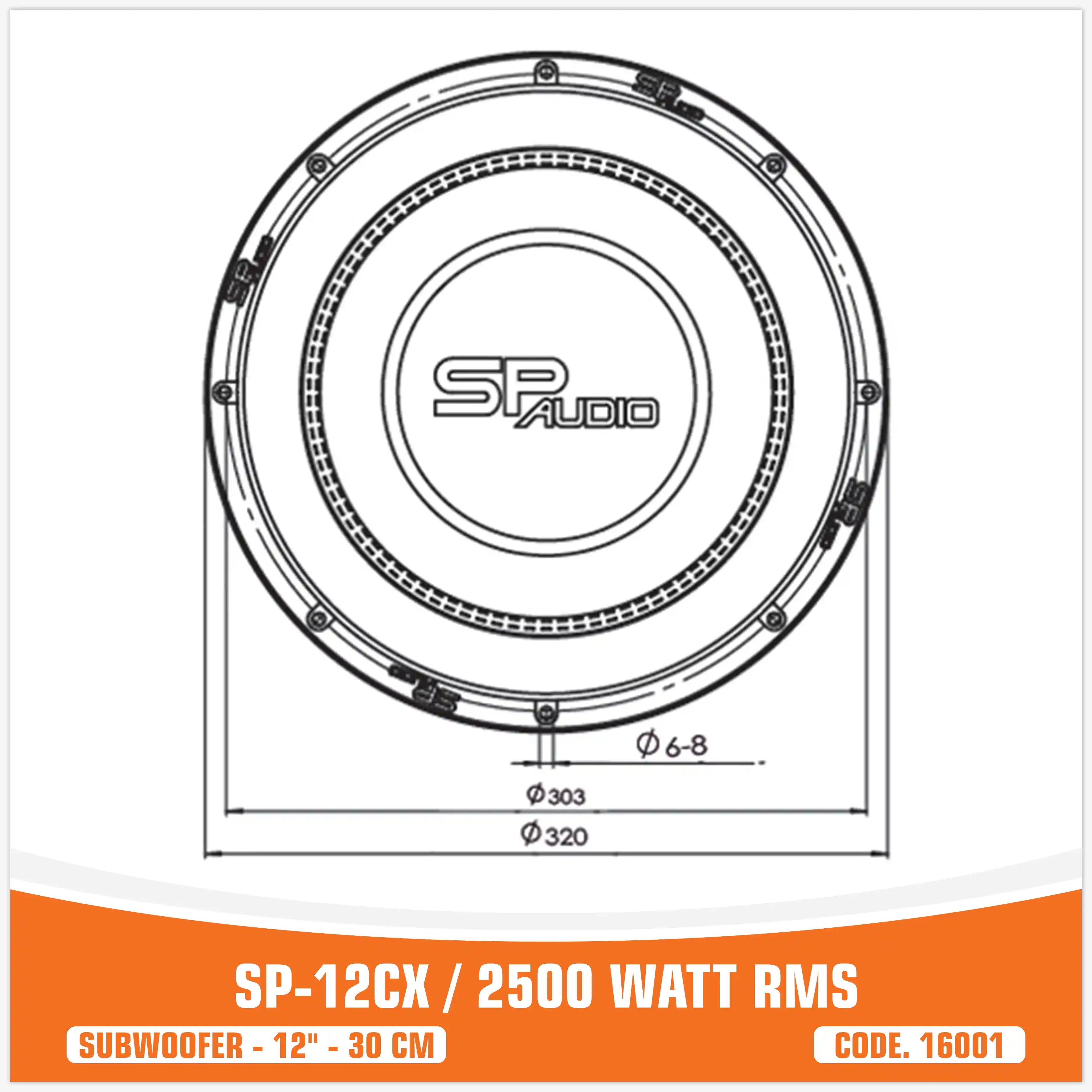 SP 12CX SUBWOOFER 12"/30CM 2500WATT RMS (PREZZO SINGOLO)