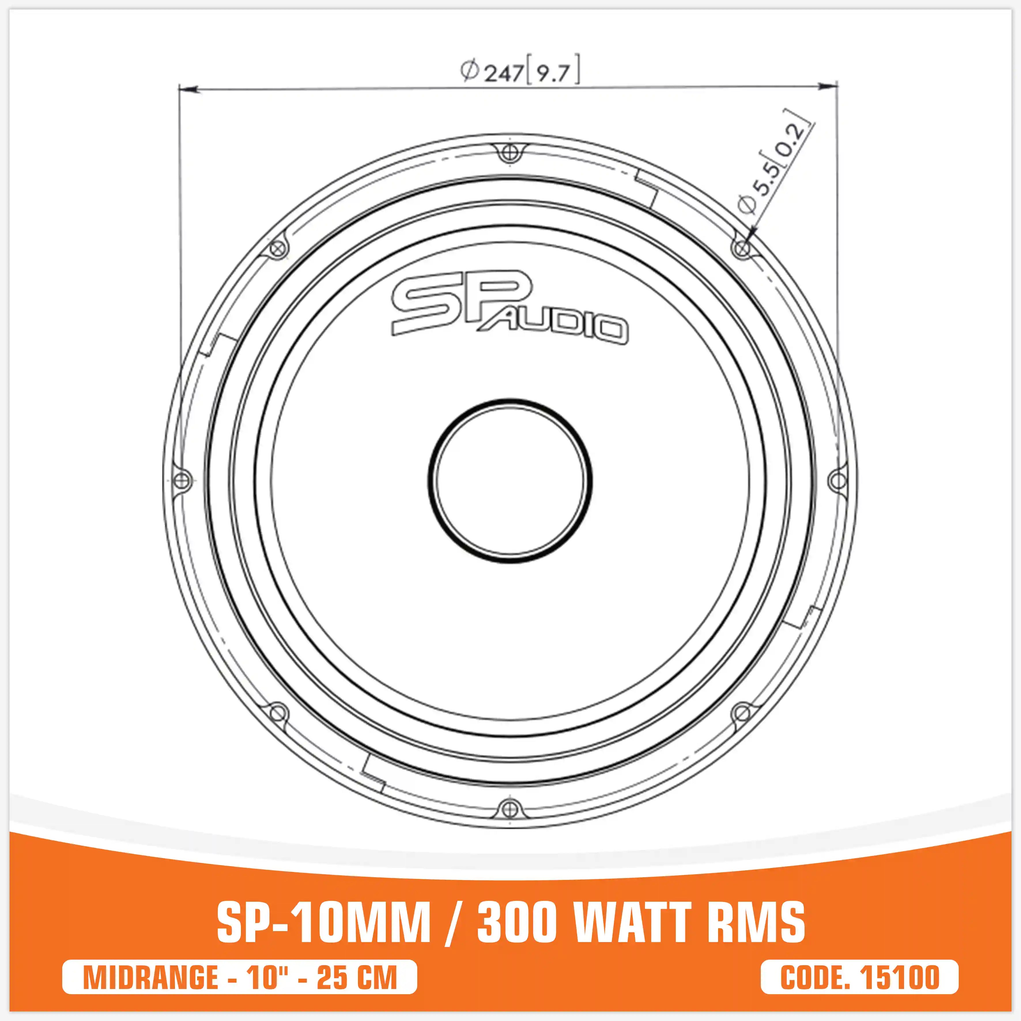 SP 10MM MIDRANGE ESTREMO 10"/25CM 300W RMS (PREZZO UNITARIO)