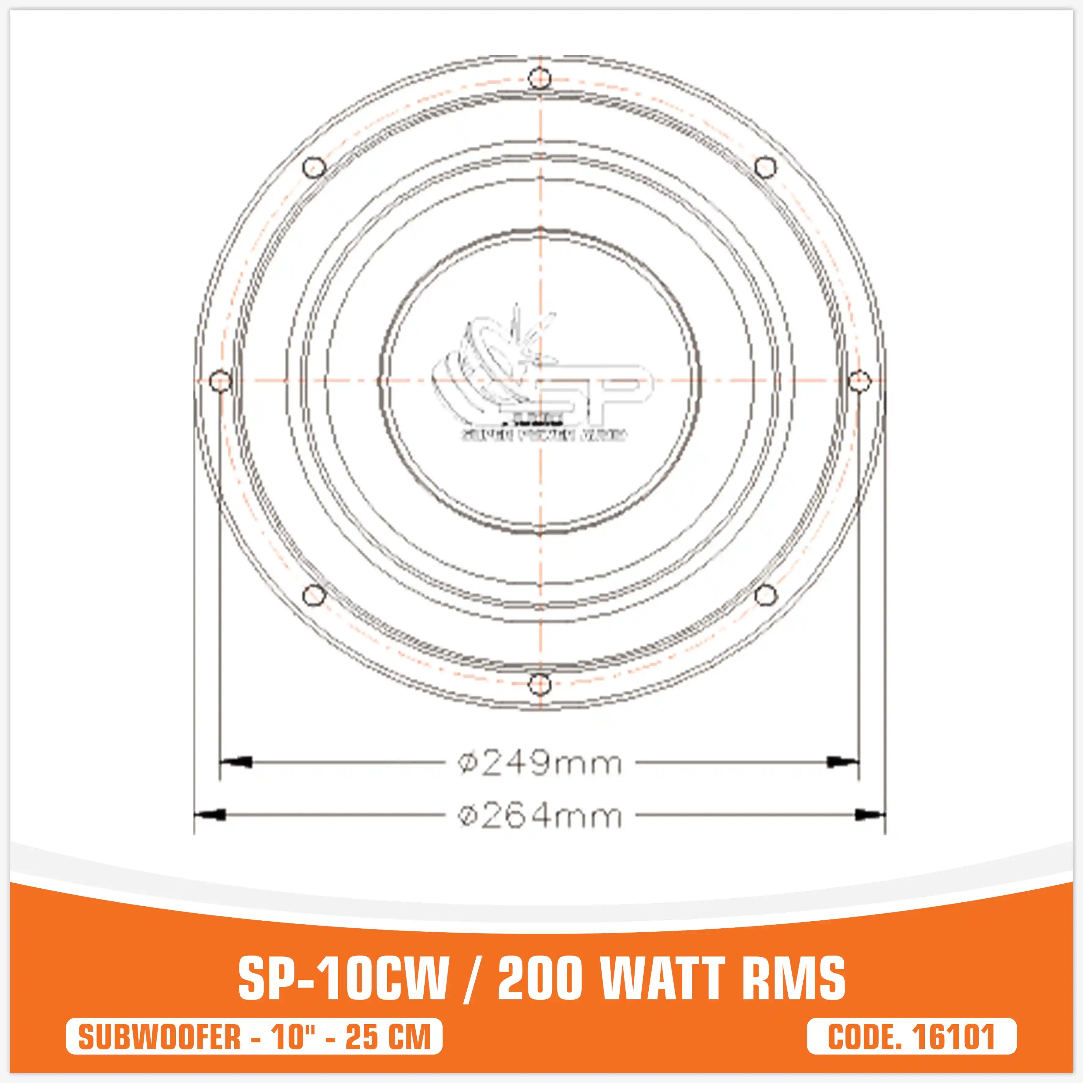 SP 10CW MIGLIOR PREZZO SUBWOOFER 10"/25CM 200WATT RMS (PREZZO SINGOLO)