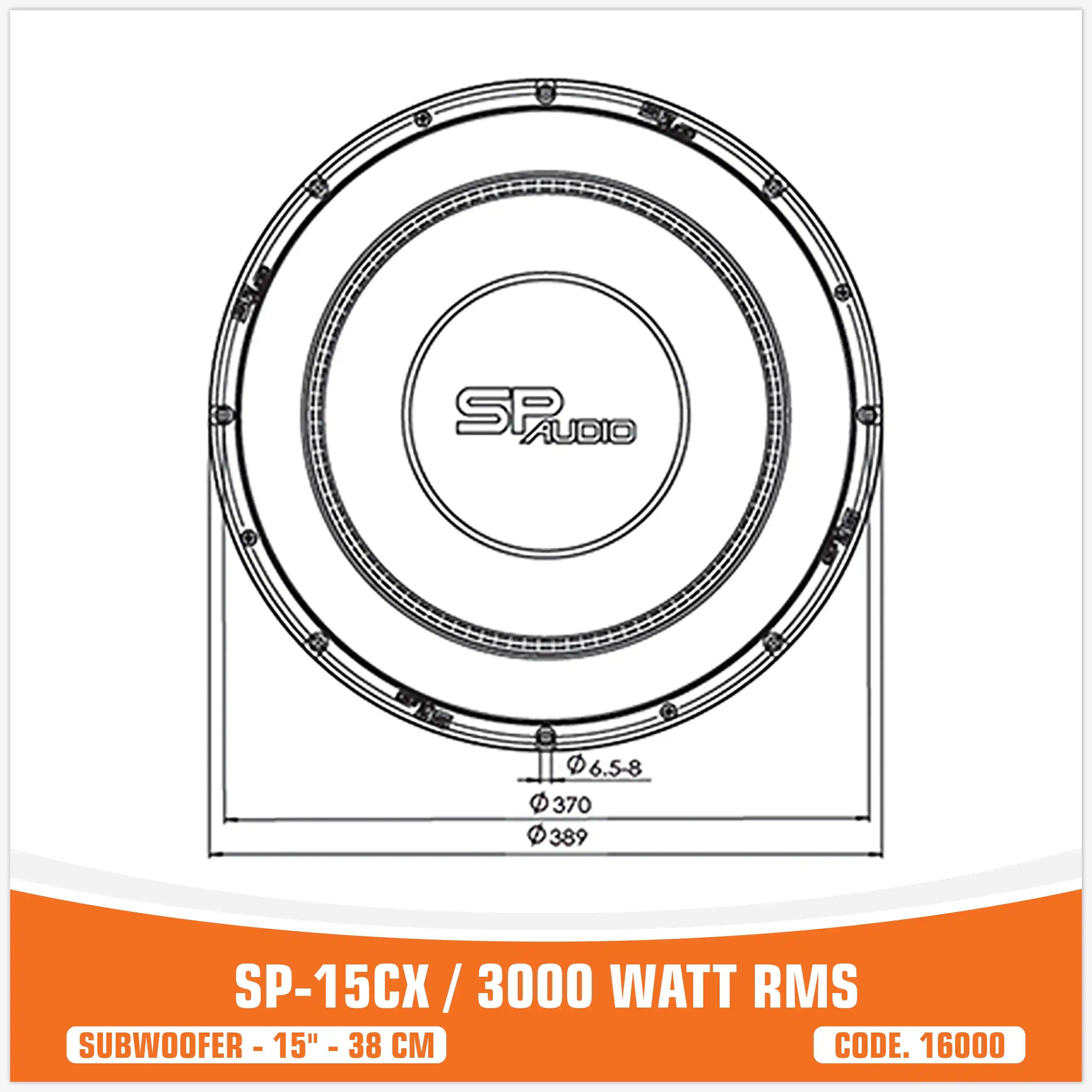 SP 15CX SUBWOOFER 15"/38CM 3000WATT RMS (PREZZO SINGOLO)