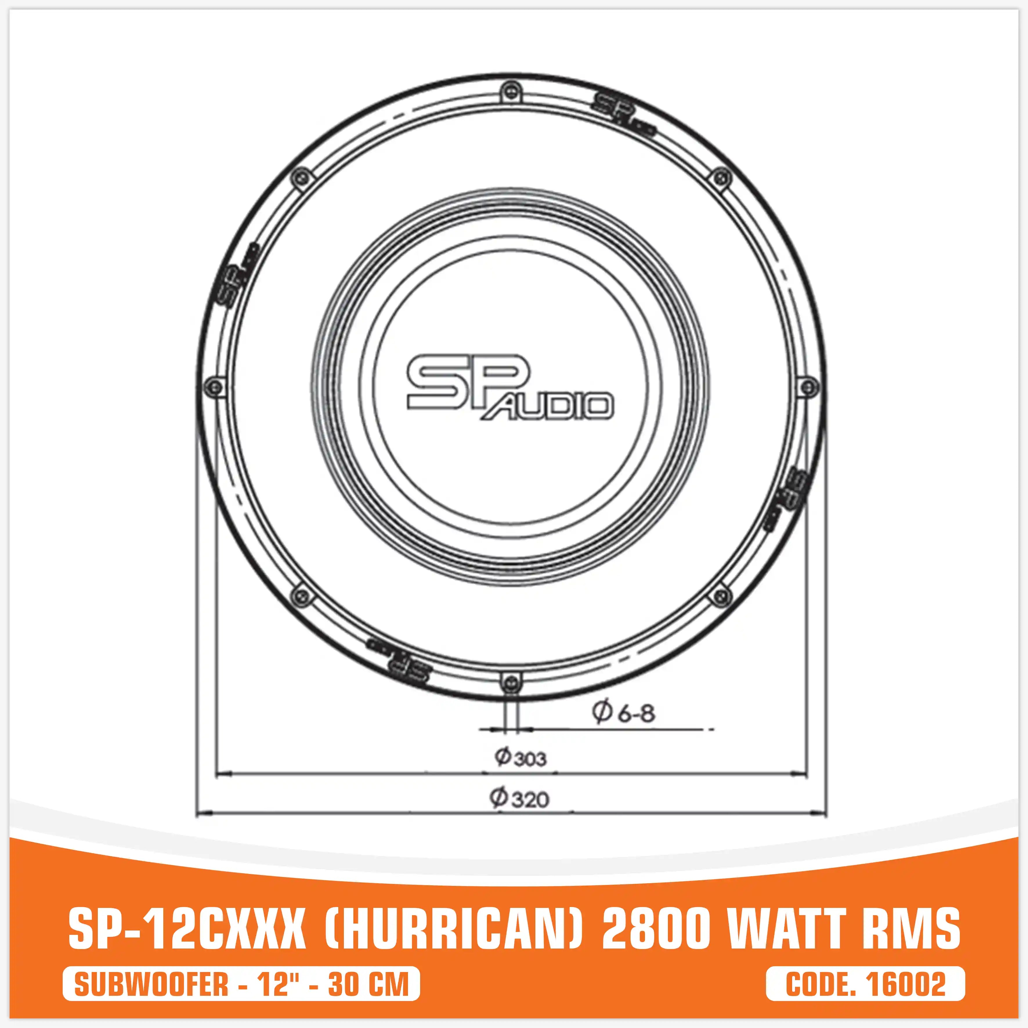 SP 12CXXX SUBWOOFER 12"/30CM 2800WATT RMS (PREZZO UNITARIO)