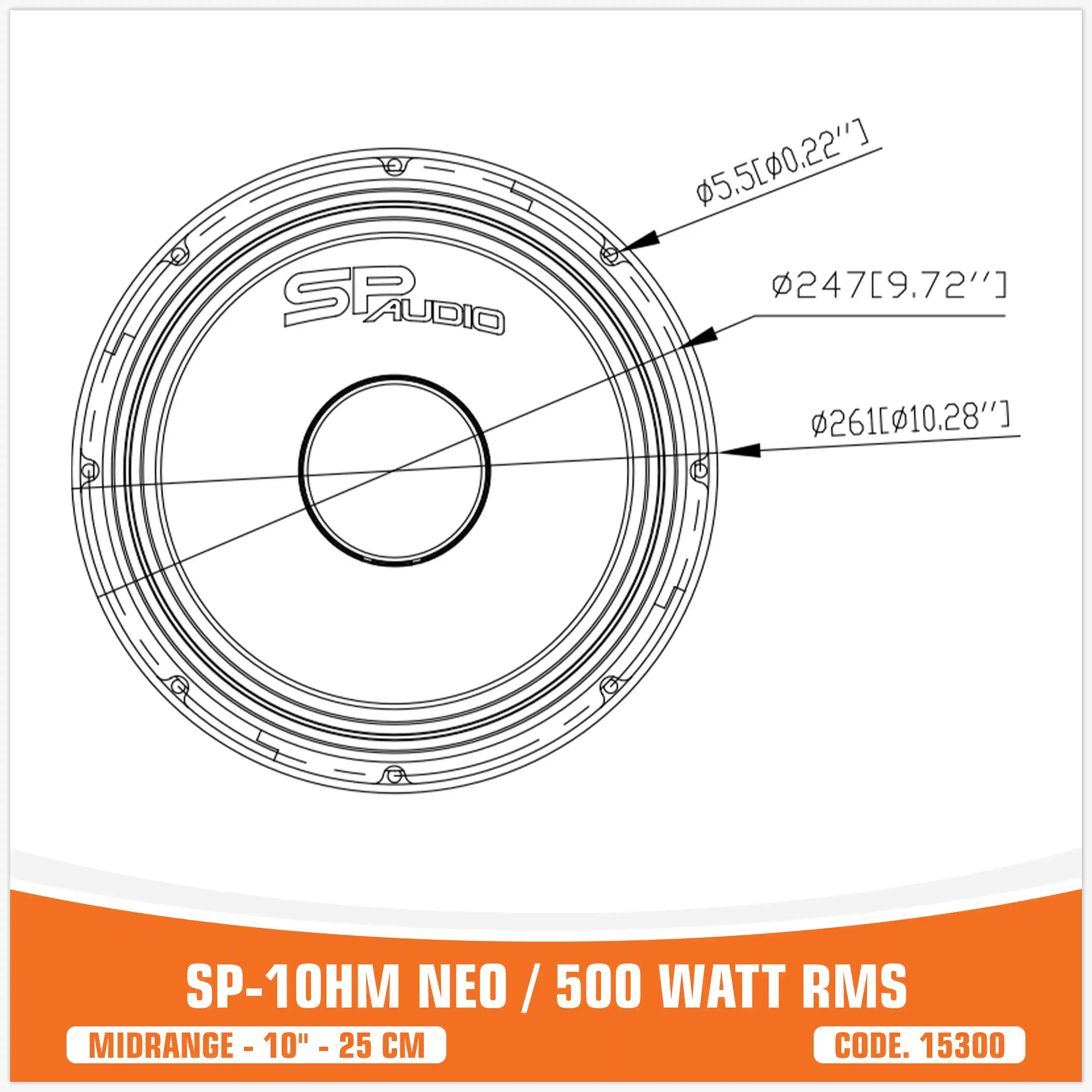 SP 10HM NEW MIDRANGE ESTREMO 10"/25CM MAGNETE NEODIMIO (PREZZO SINGOLO)