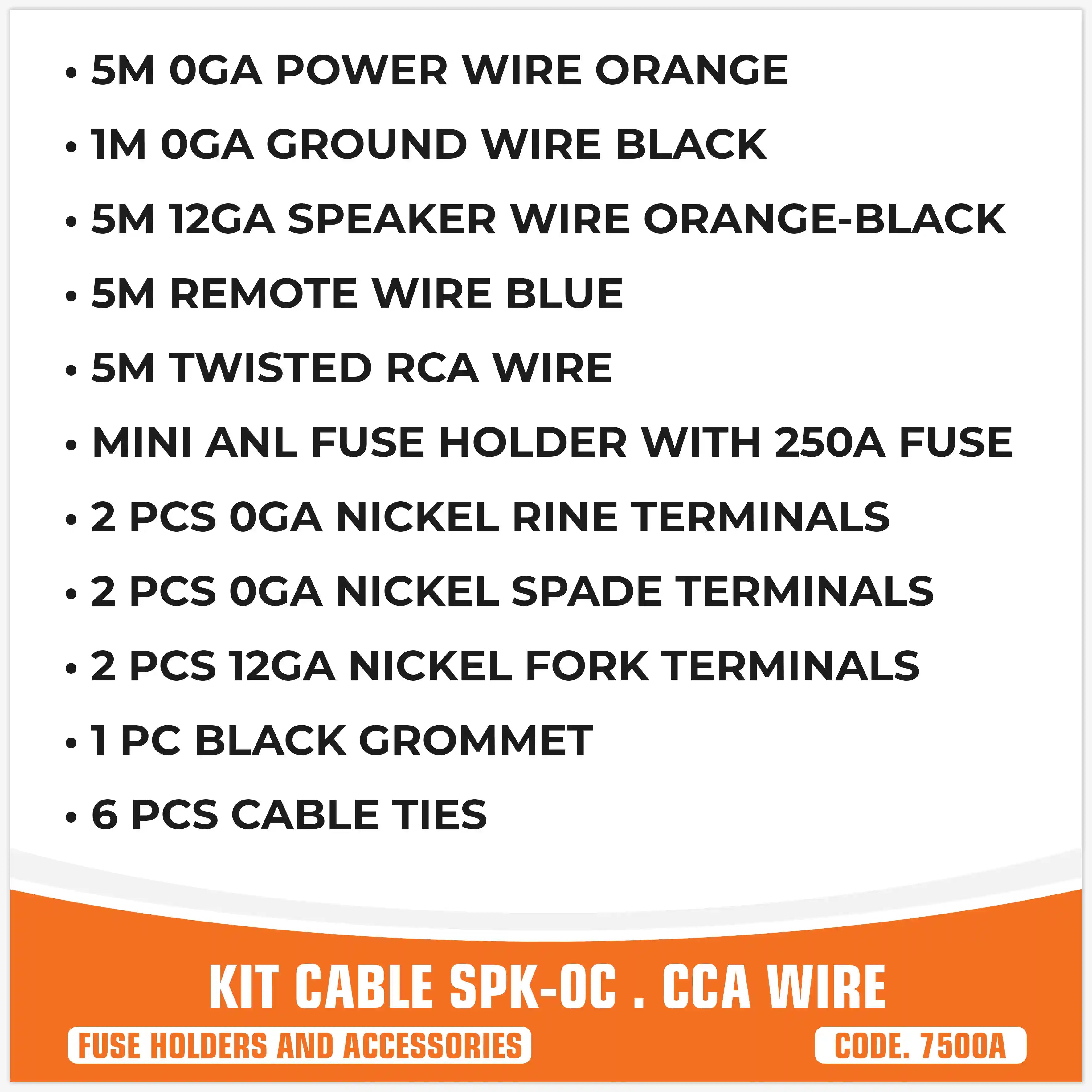 SP KIT CAVI 0 AWG CCA (PREZZO X CONFEZIONE)