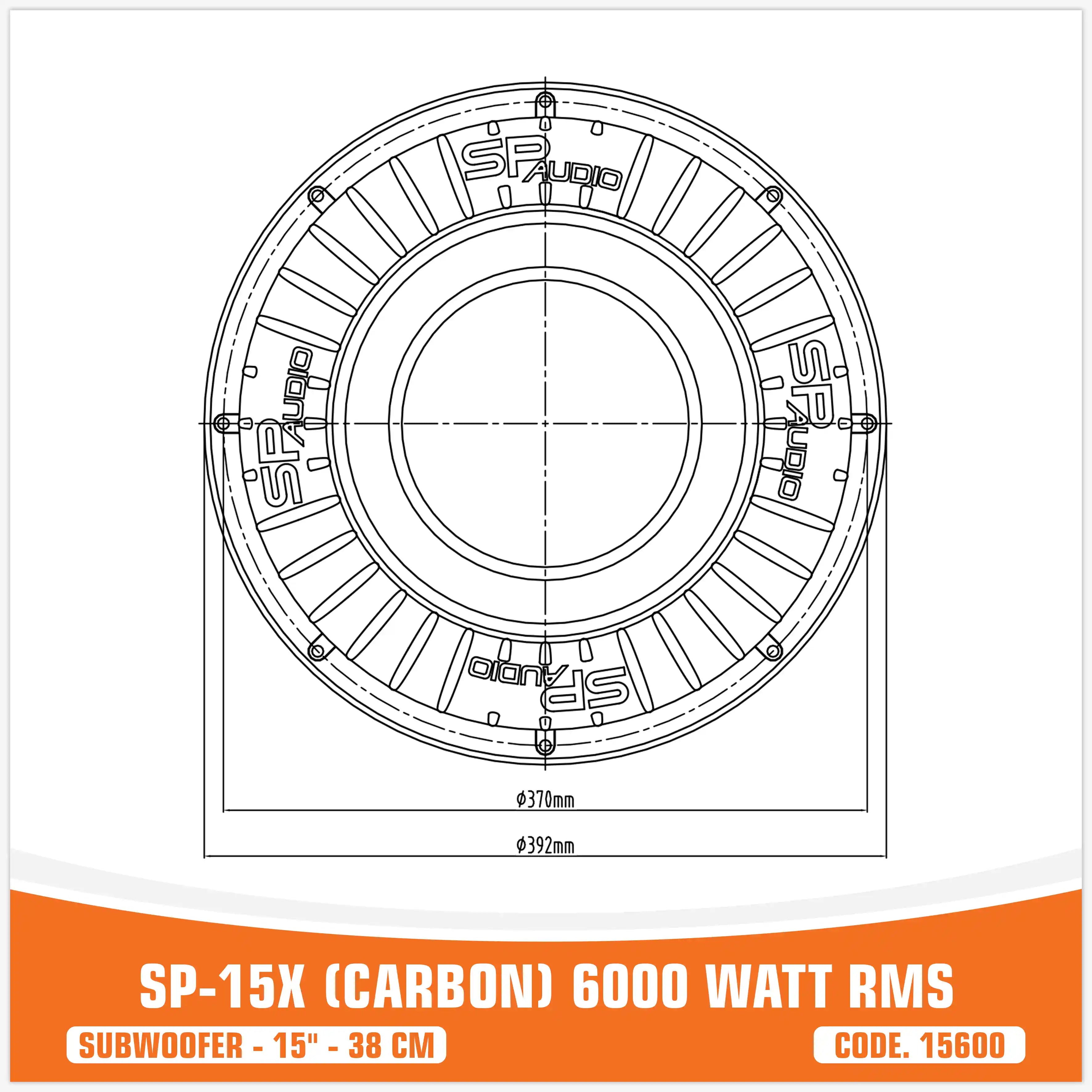 SP15X SUBWOOFER FIBRA DI CARBONIO 15"/38 CM 6000W RMS (PREZZO UNITARIO)