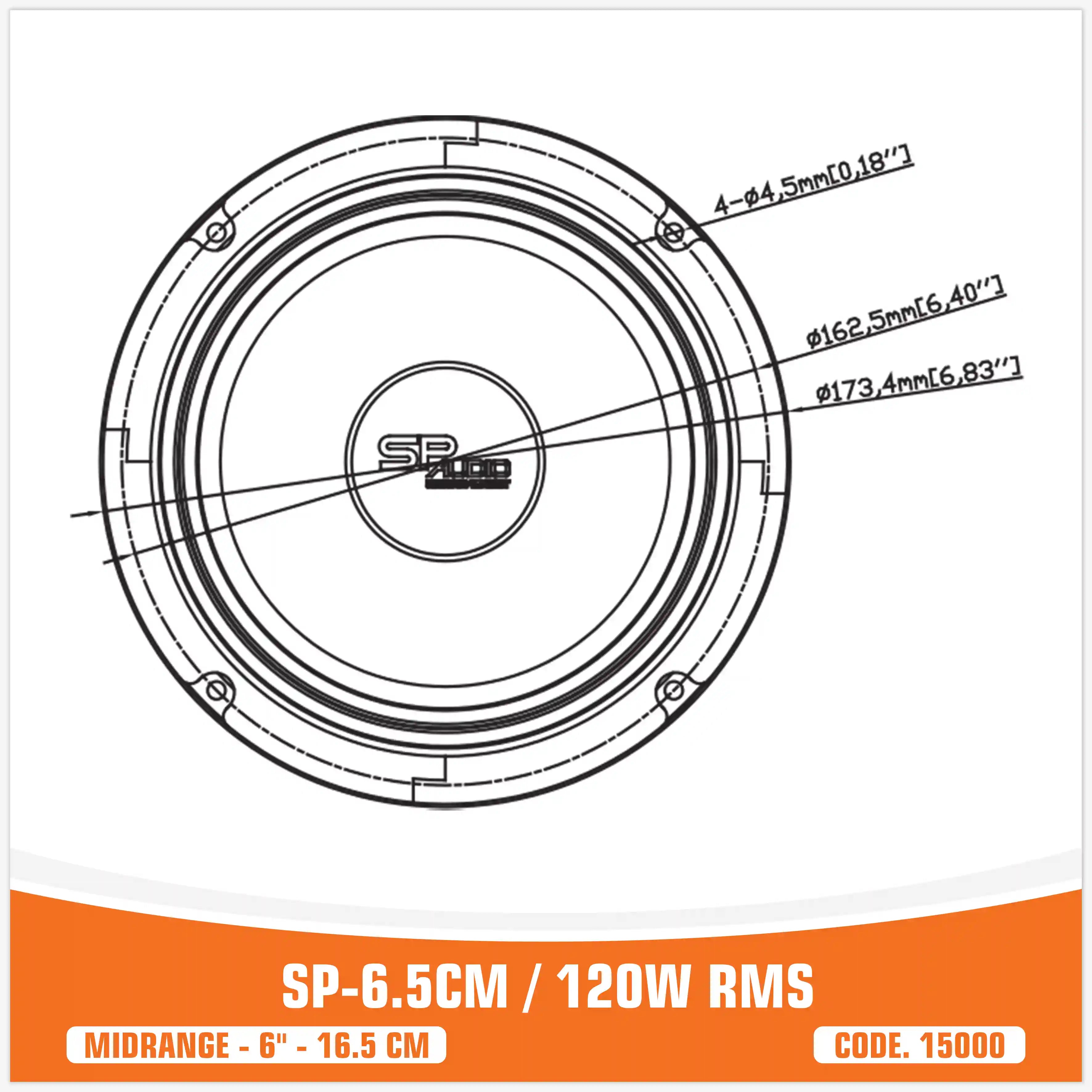 SP ALTOPARLANTE MIDRANGE 6,5CM BEST SELLER 6,5"/16,5CM 120W RMS (PREZZO PER COPPIA)