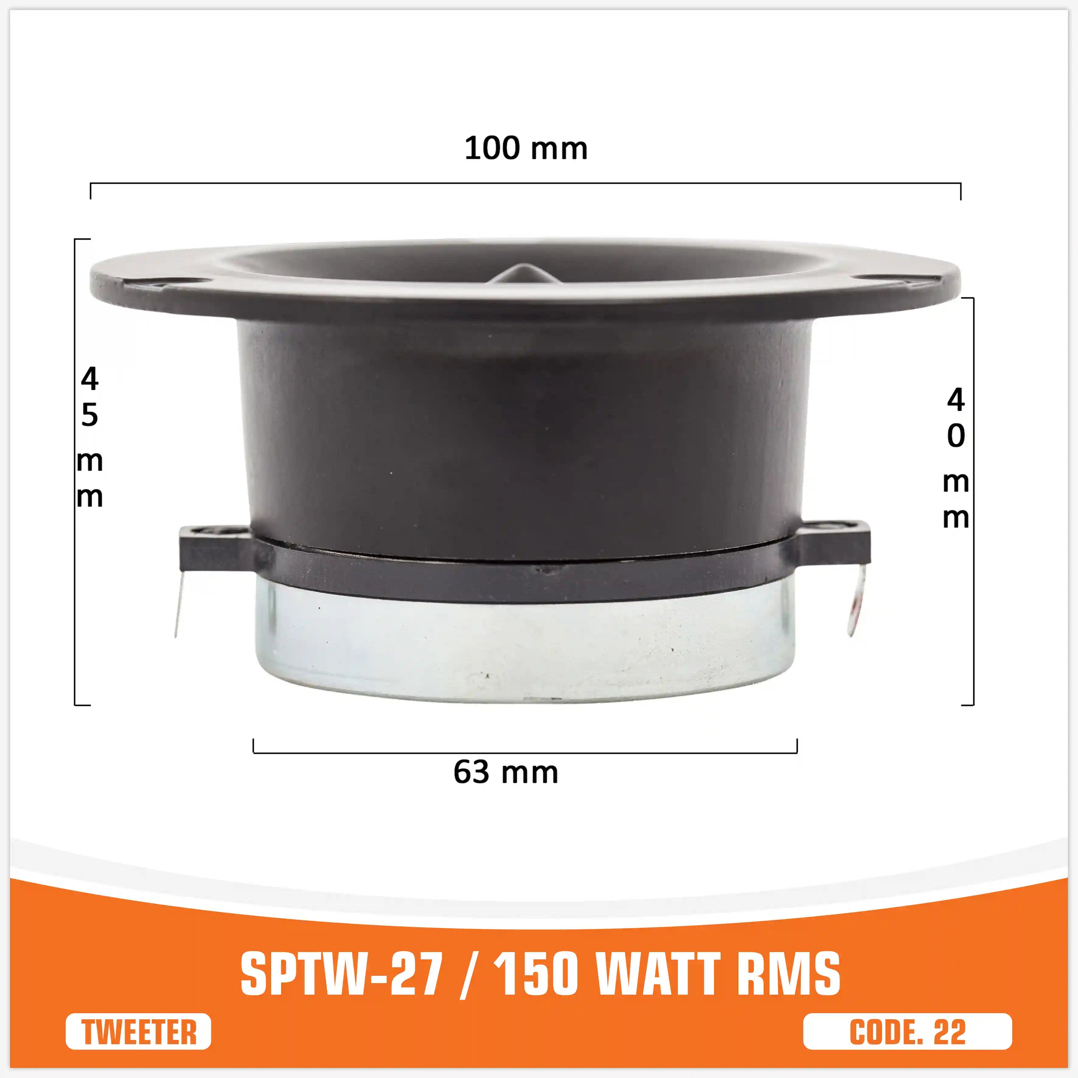 SP TW 27 TWEETER BULLET NEO MAGNETE 150W RMS (PREZZO COPPIA)