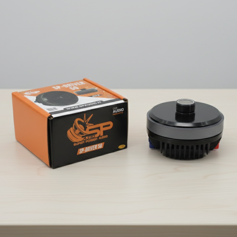 SP DRIVER 50 compression driver without horn next to its box