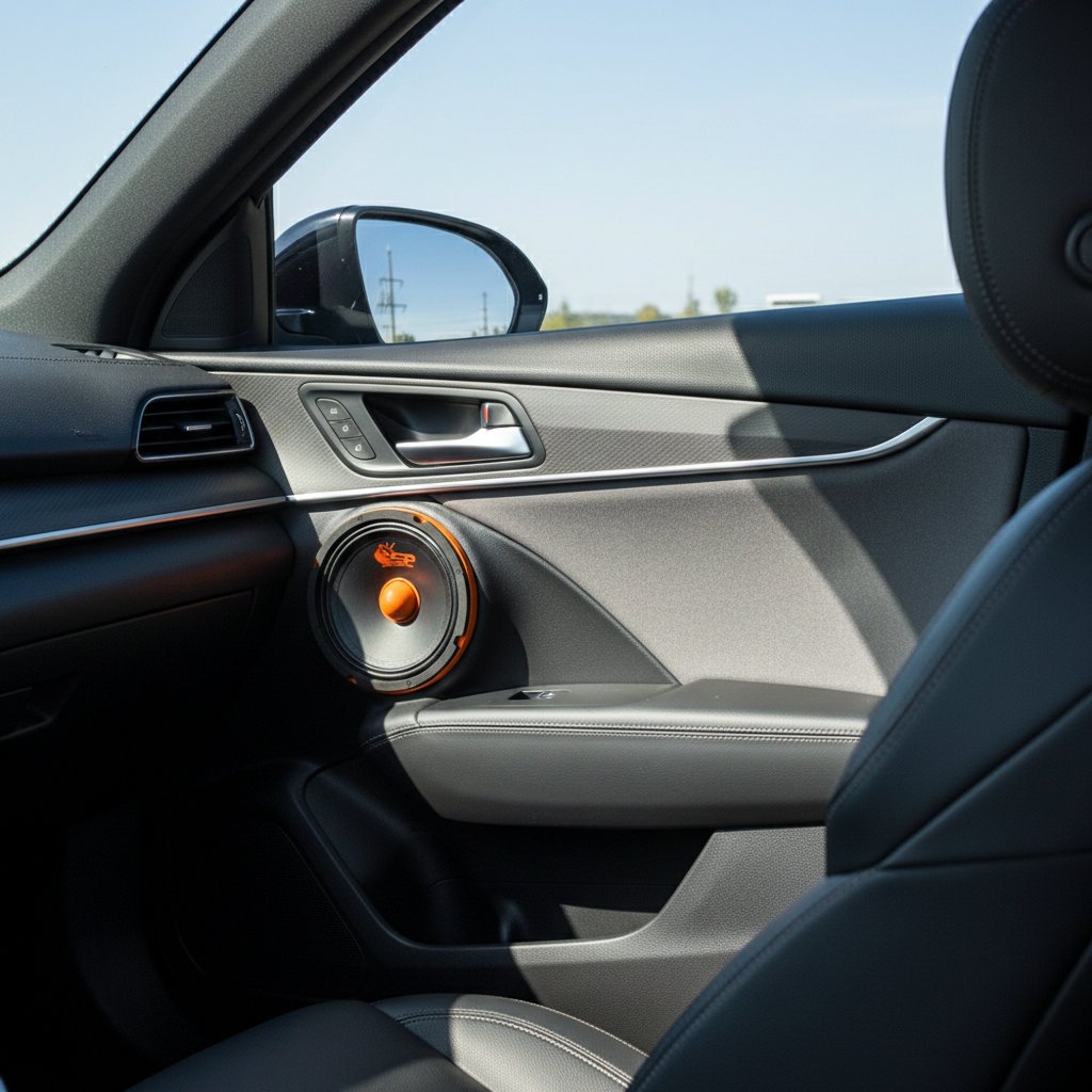 SP-EM 6.5 midrange installed in a car door