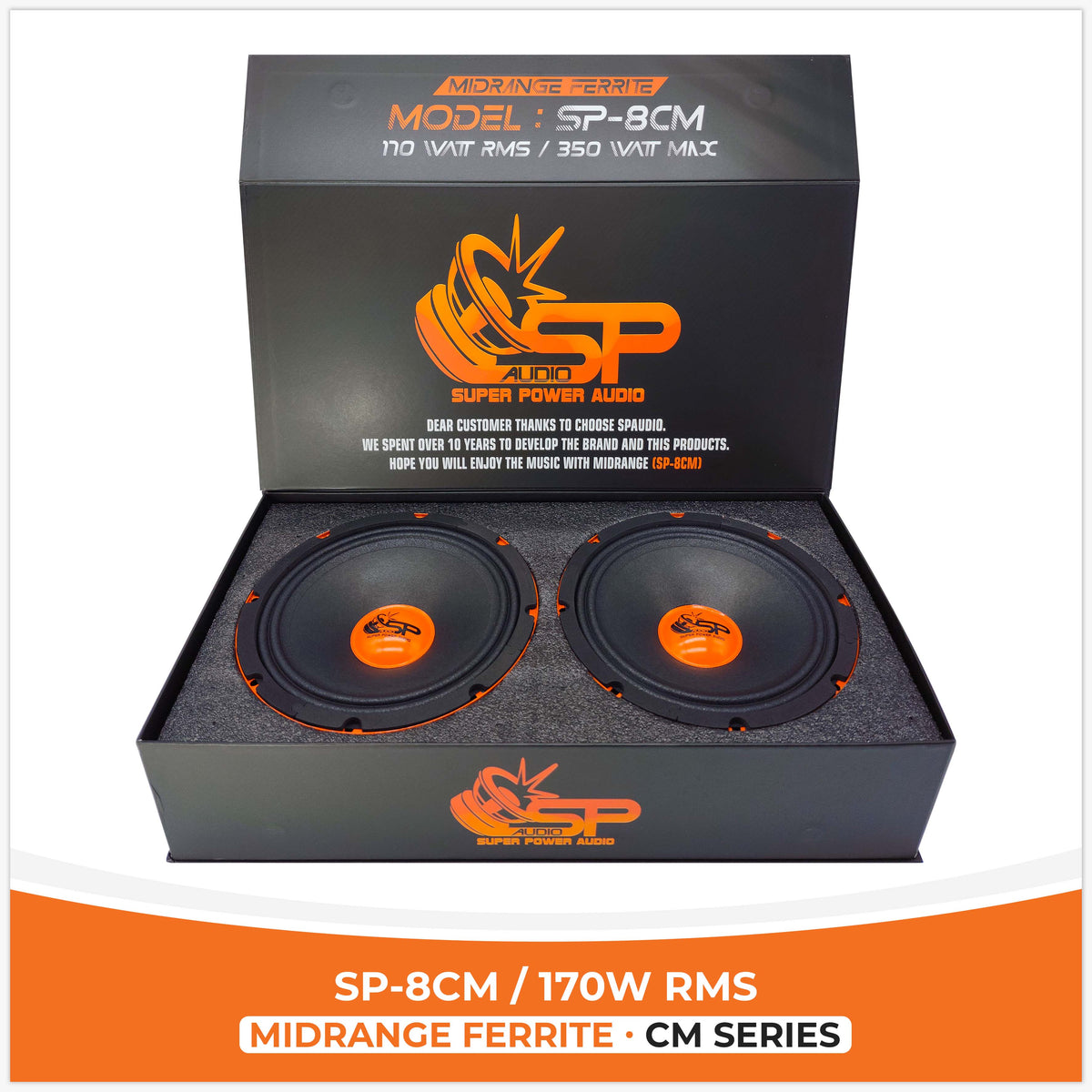 1 SP AUDIO SP8MM altoparlante diffusore midrange 20 cm 200 mm 8 4 ohm auto  car