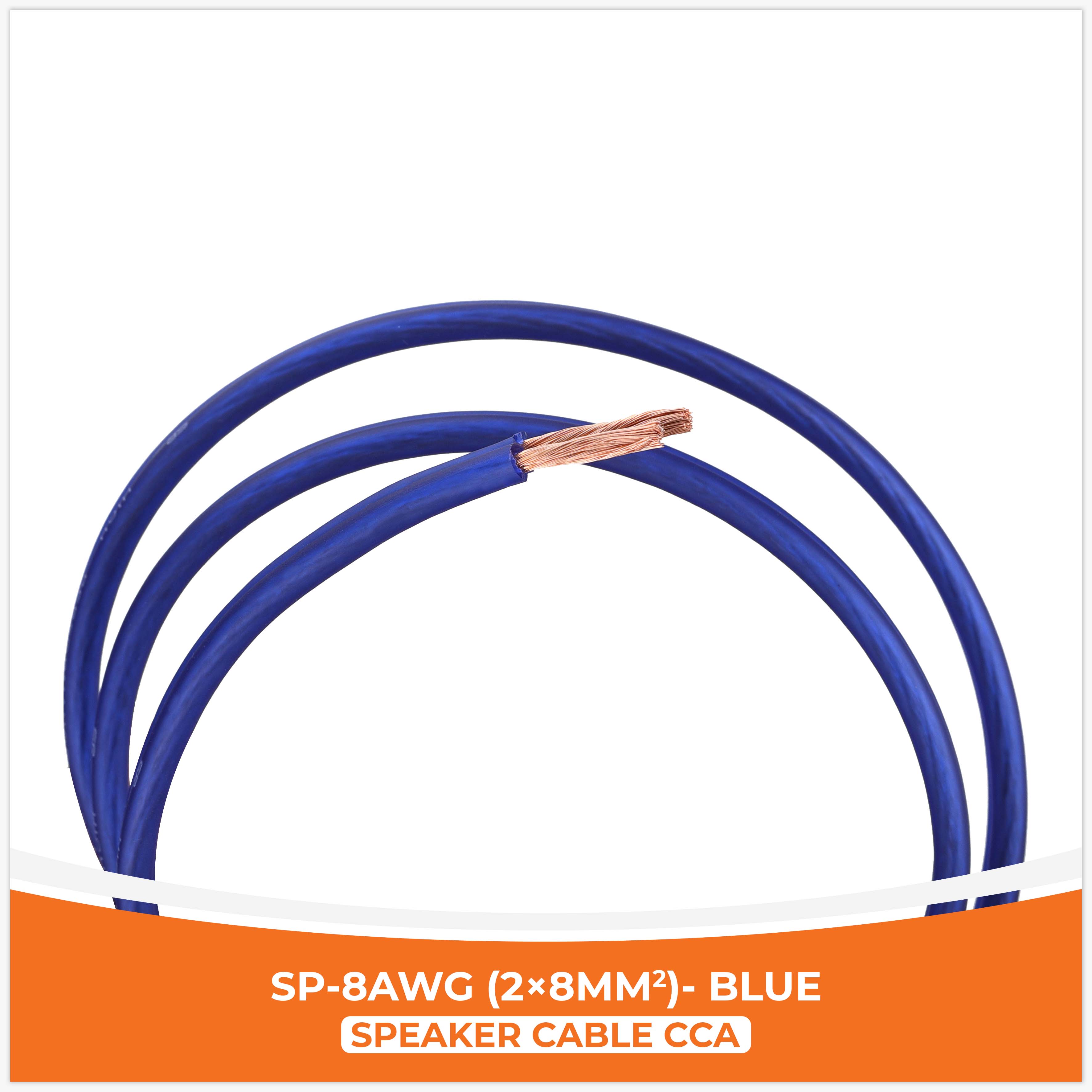 SP -8AWG CCA - 2 × 8mm - BLU (100M/BOBINA)
