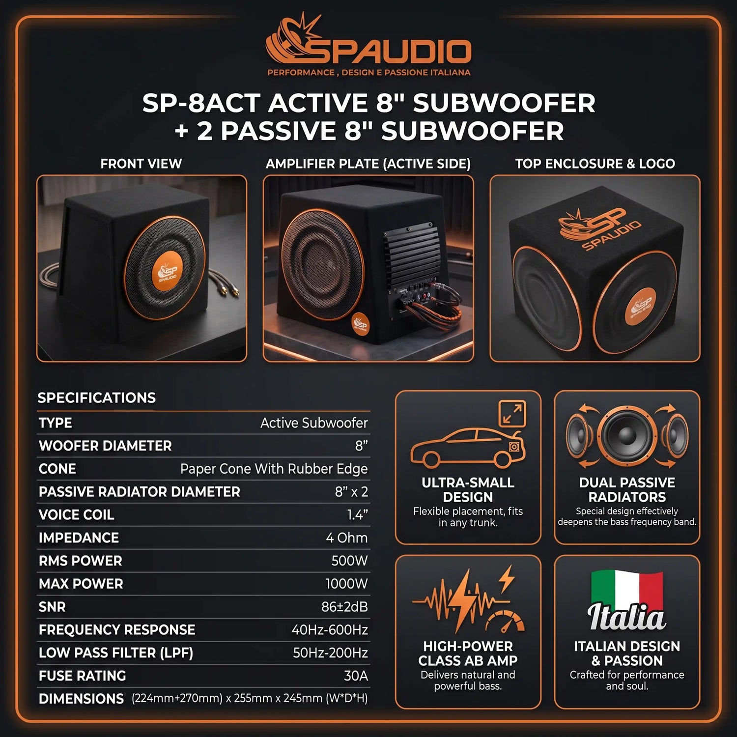 SP-8ACT ACTIVE SUBWOOFER