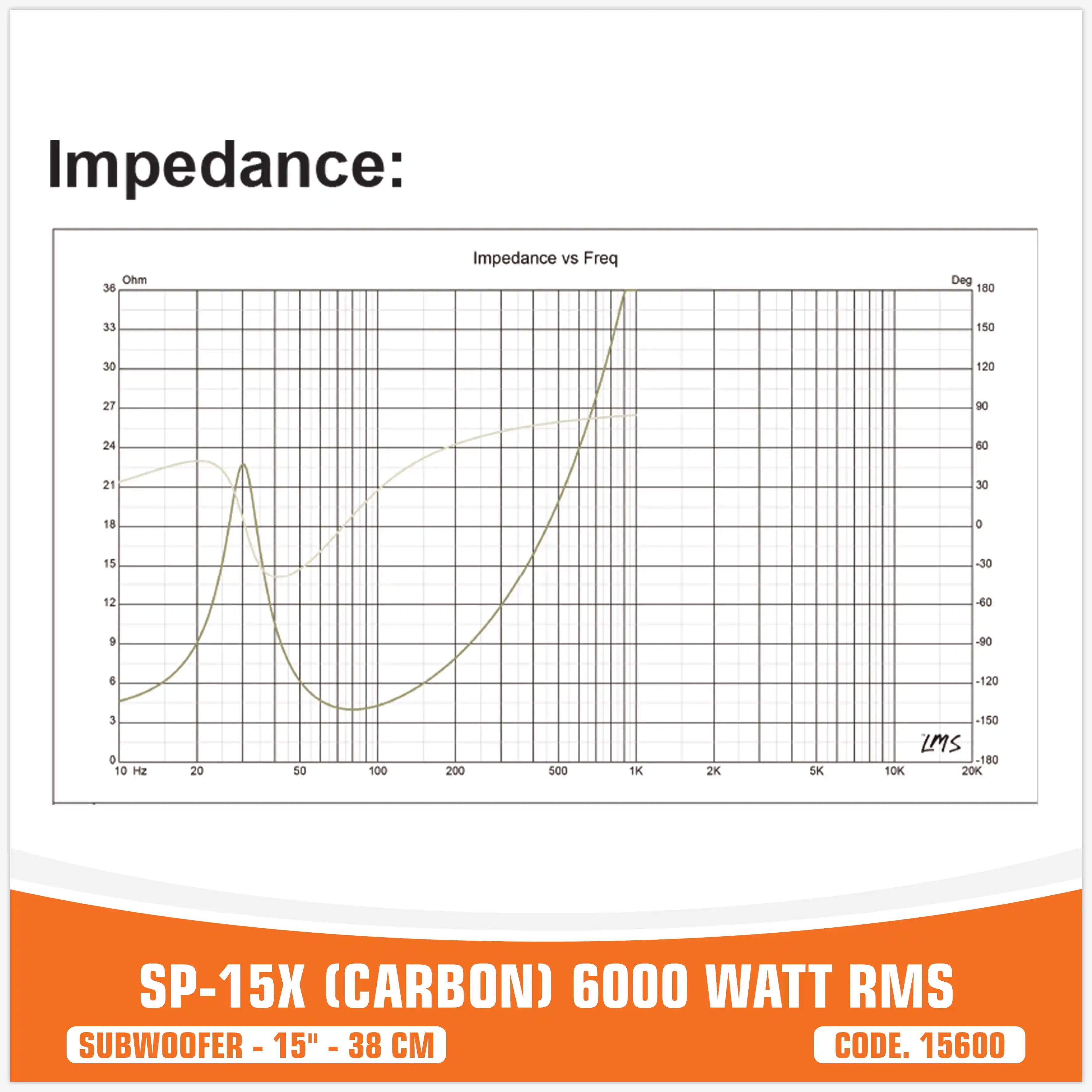 SP15X SUBWOOFER  FIBRA DI CARBONIO 15"/38 CM 6000W RMS (PREZZO UNITARIO)