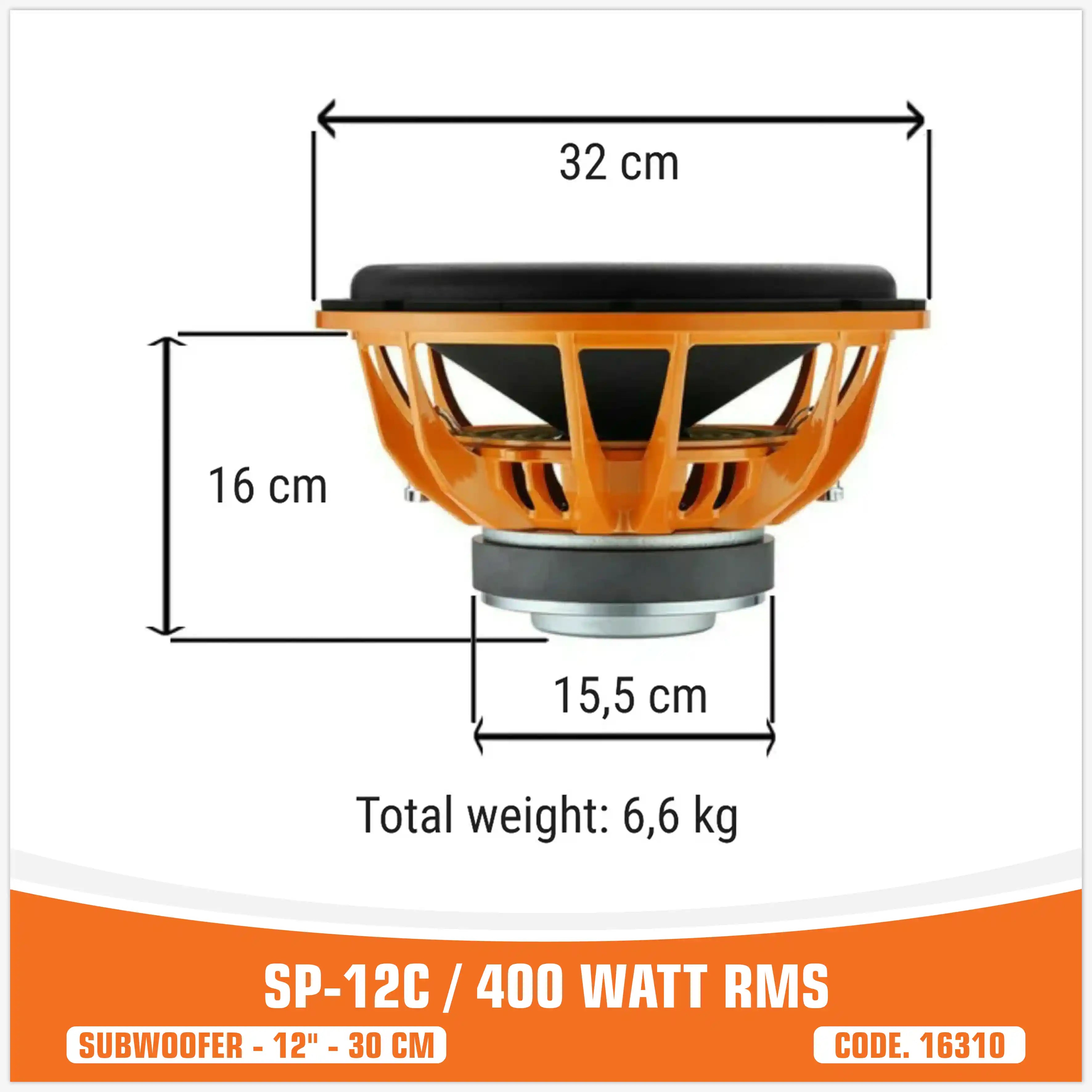 SP 12C SUBWOOFER 12"/30CM 400WATT RMS (PREZZO UNITARIO)