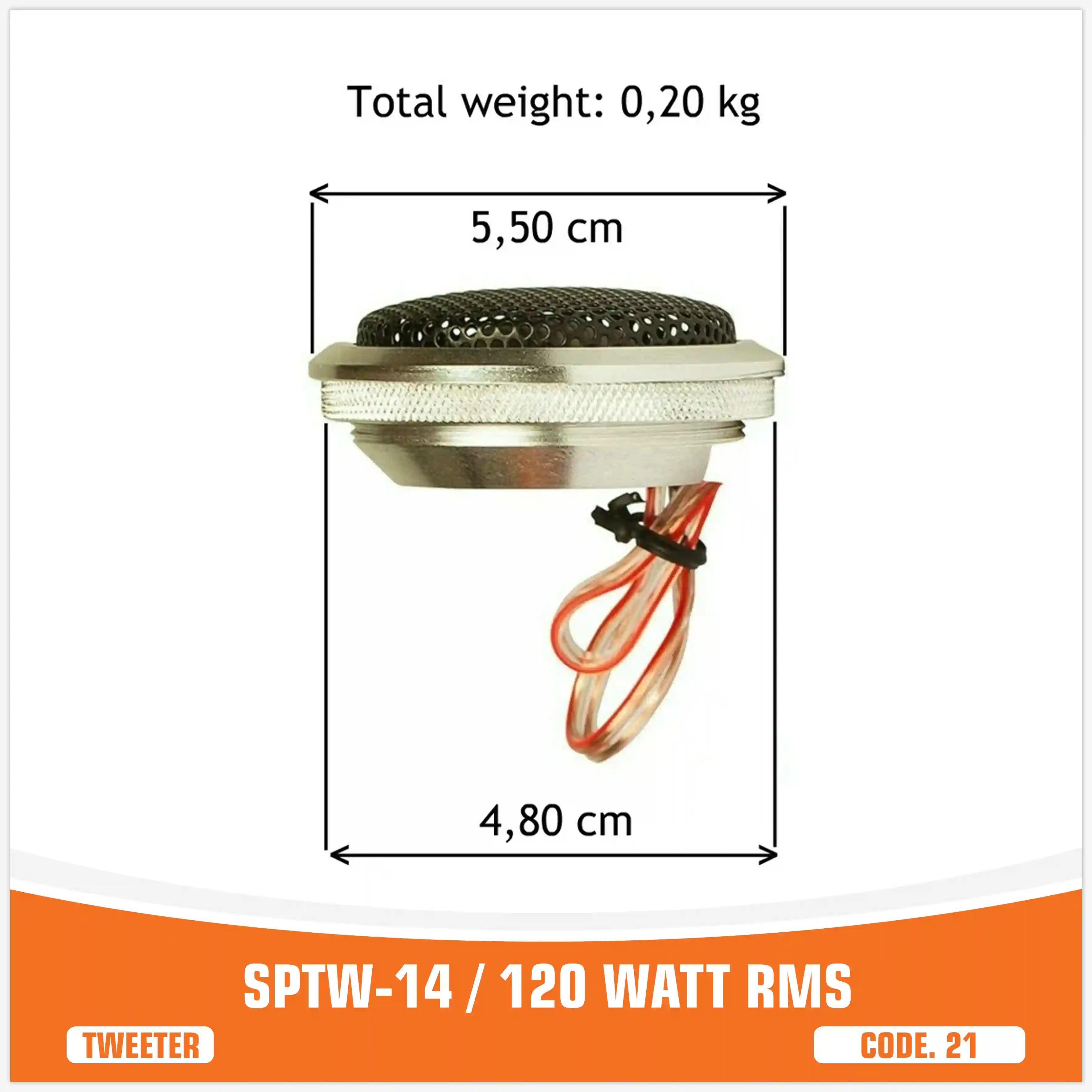 SP TW 14 ALUMINIUM TWEETER 120W RMS  (PRIX DE LA PAIRE)
