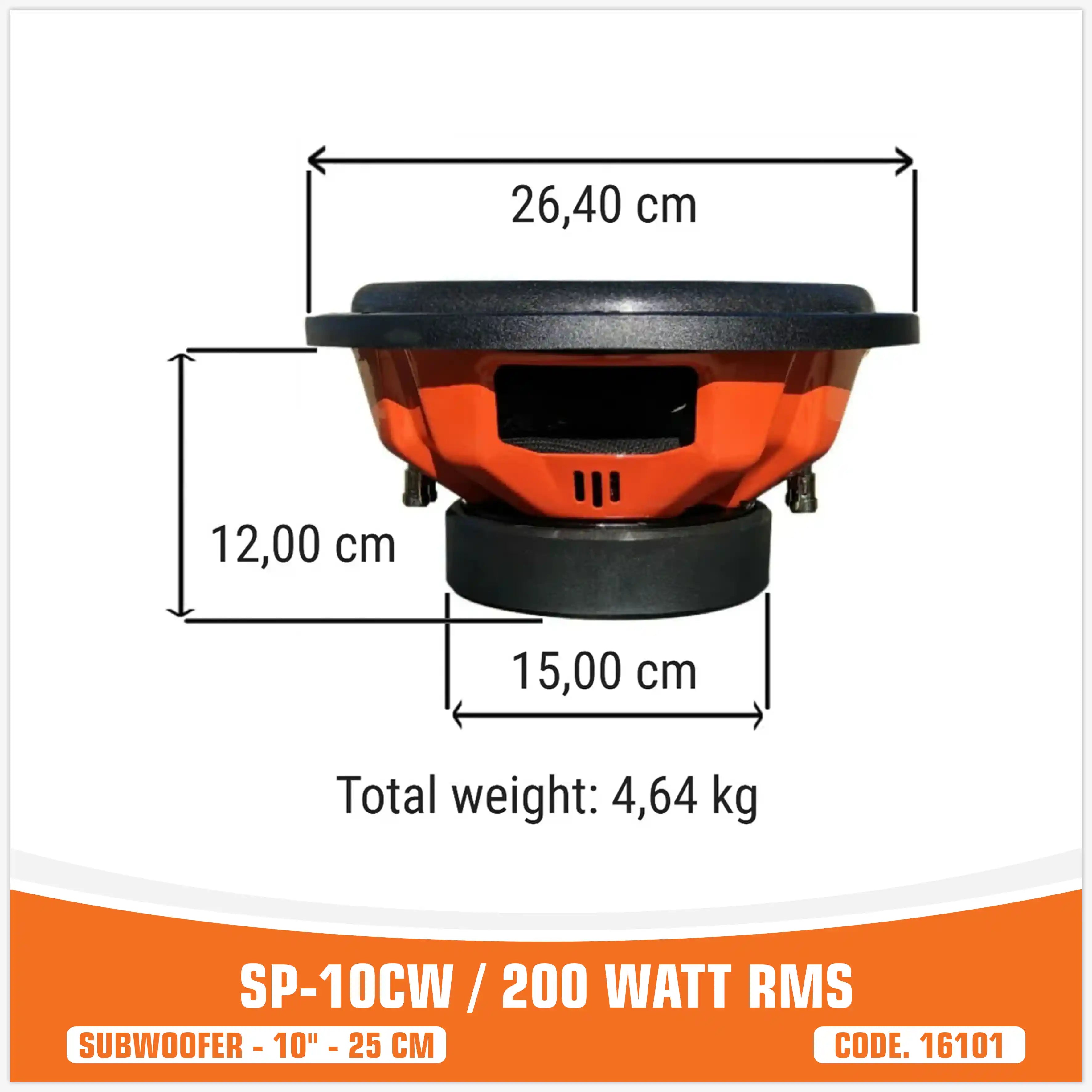 SP 10CW MIGLIOR PREZZO SUBWOOFER 10"/25CM 200WATT RMS (PREZZO SINGOLO)