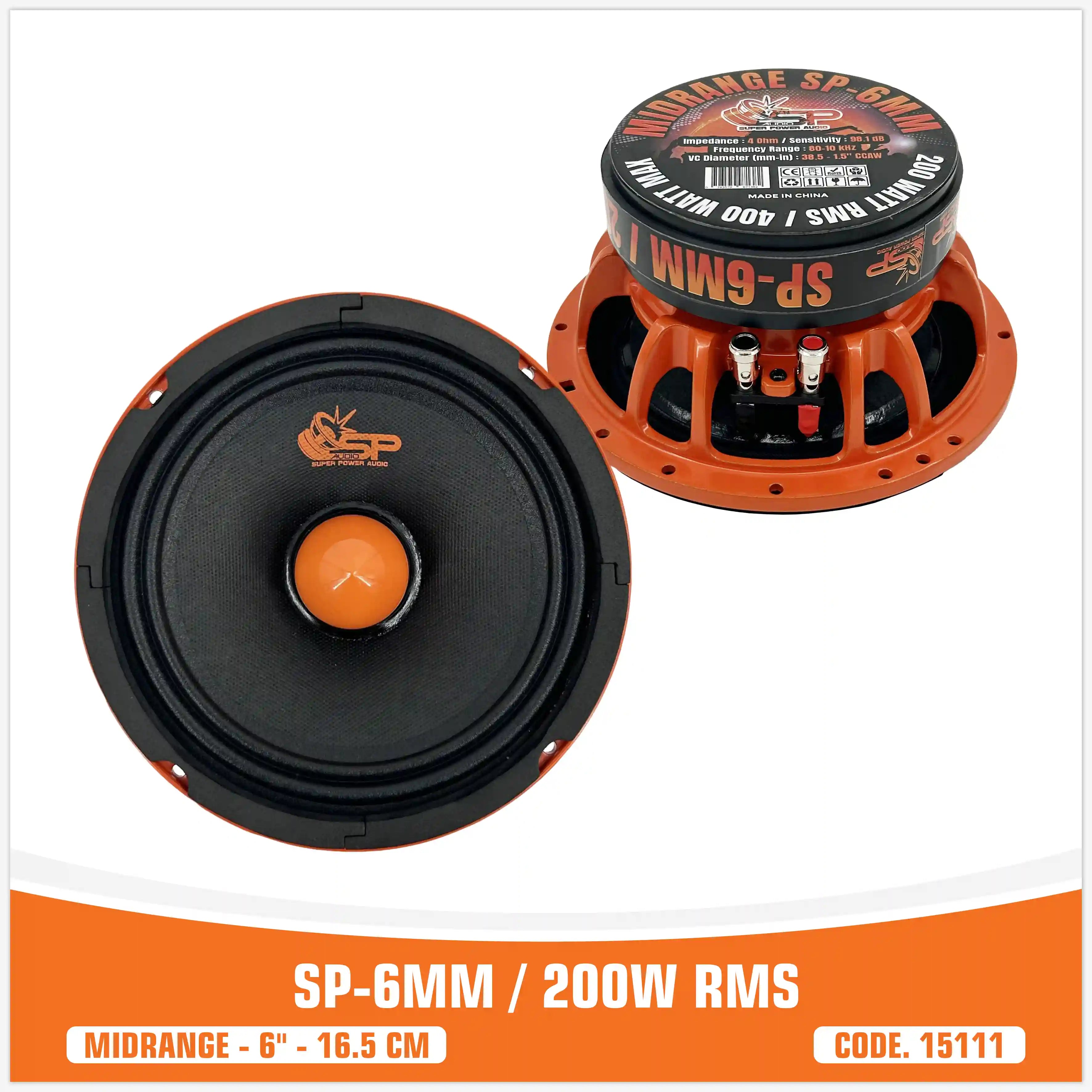 SP 6MM MIDRANGE EXTREME 6,5"/16,5CM 200W RMS (PREZZO A COPPIA) NUOVO MODELLO 2025