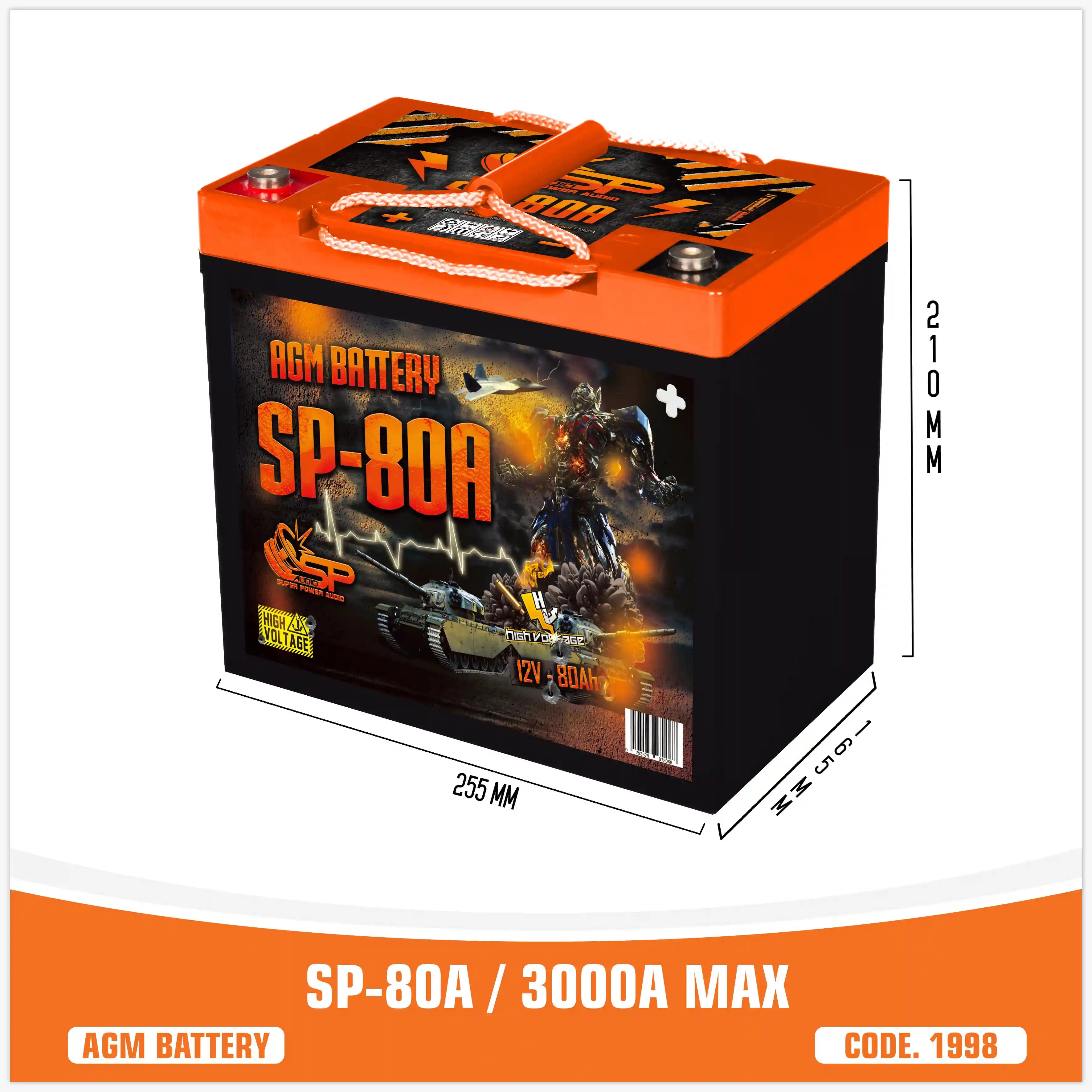 SP 80A AGM BATTERIA LUNGA DURATA (PREZZO UNITARIO)
