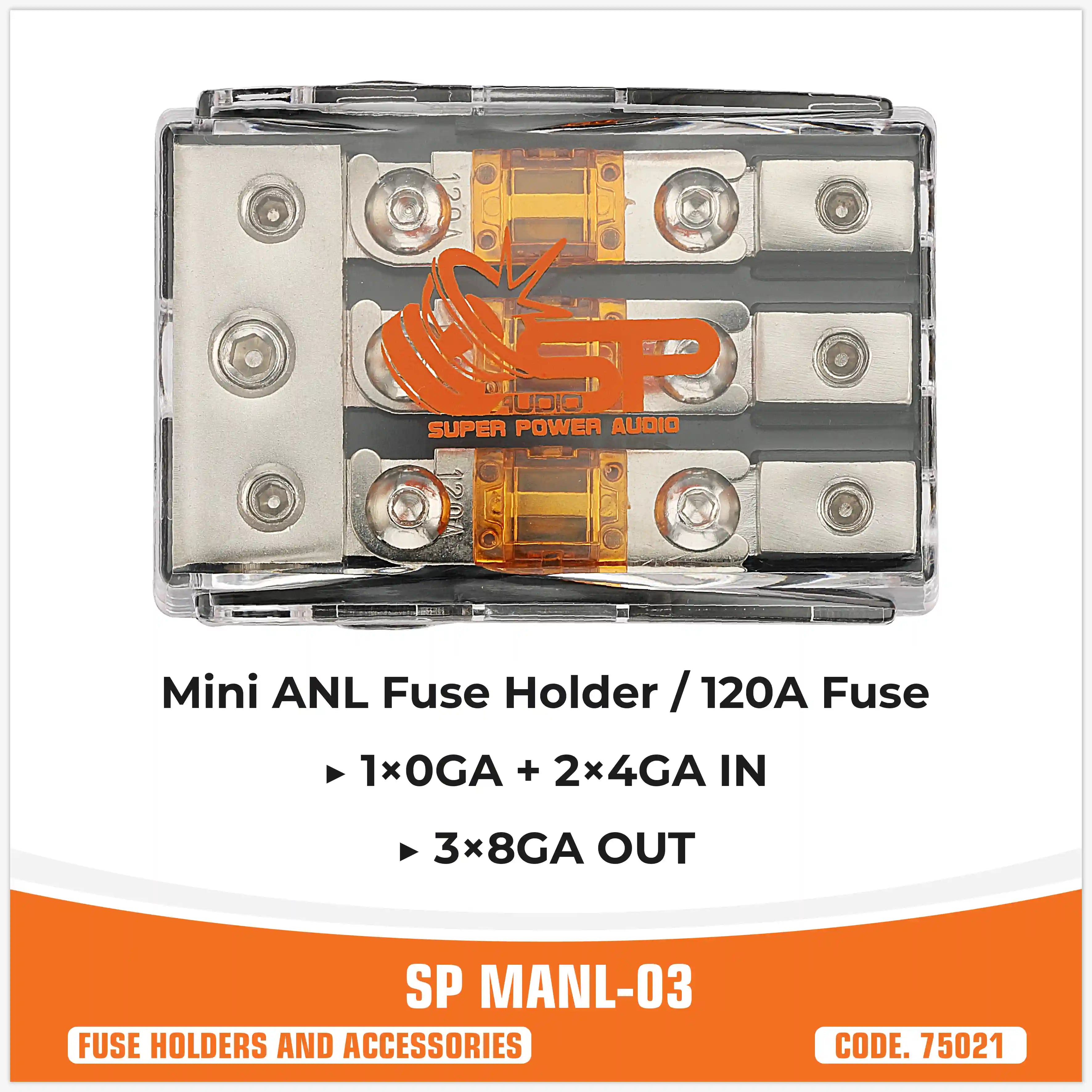 SP MAN 03 PORTAFUSIBILE 1X0 GA+2X4 GA IN+3X8 GA OUT            (PREZZO SINGOLO)