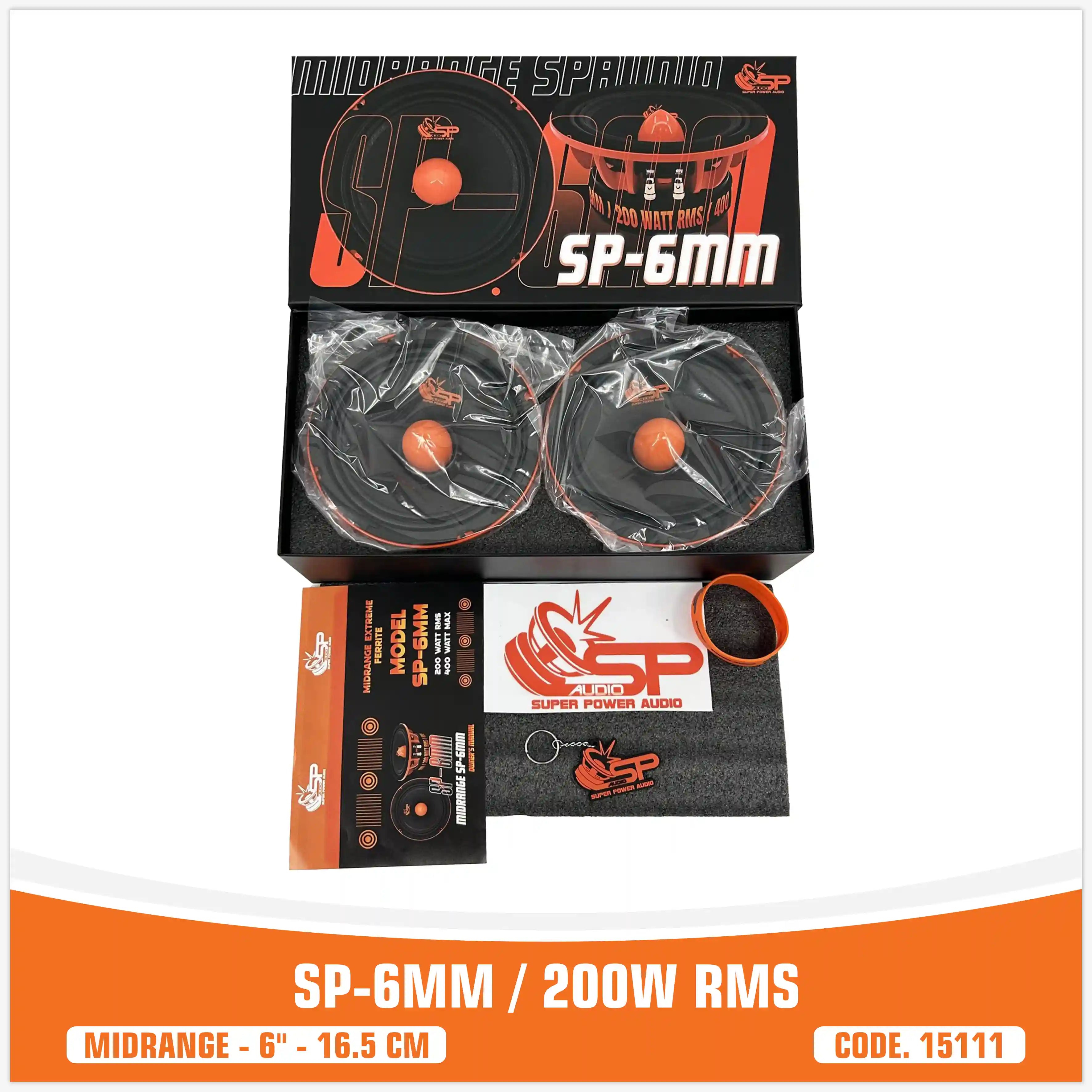 SP 6MM MIDRANGE EXTREME 6,5"/16,5CM 200W RMS (PREZZO A COPPIA) NUOVO MODELLO 2025