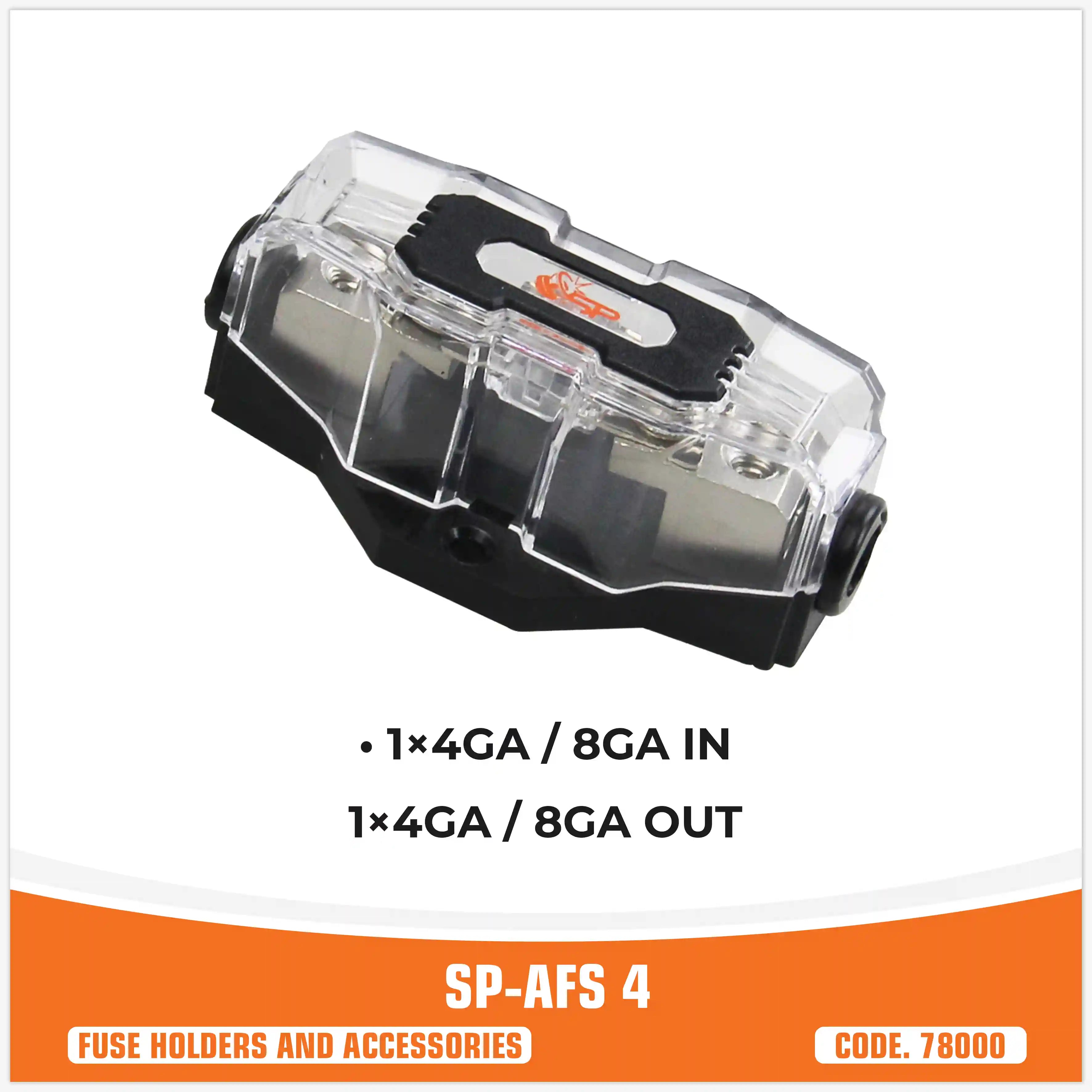 SP AFS4 PORTAFUSIBILE MINI ANL 1x4GA/8GA IN + 1x4/8 GA OUT