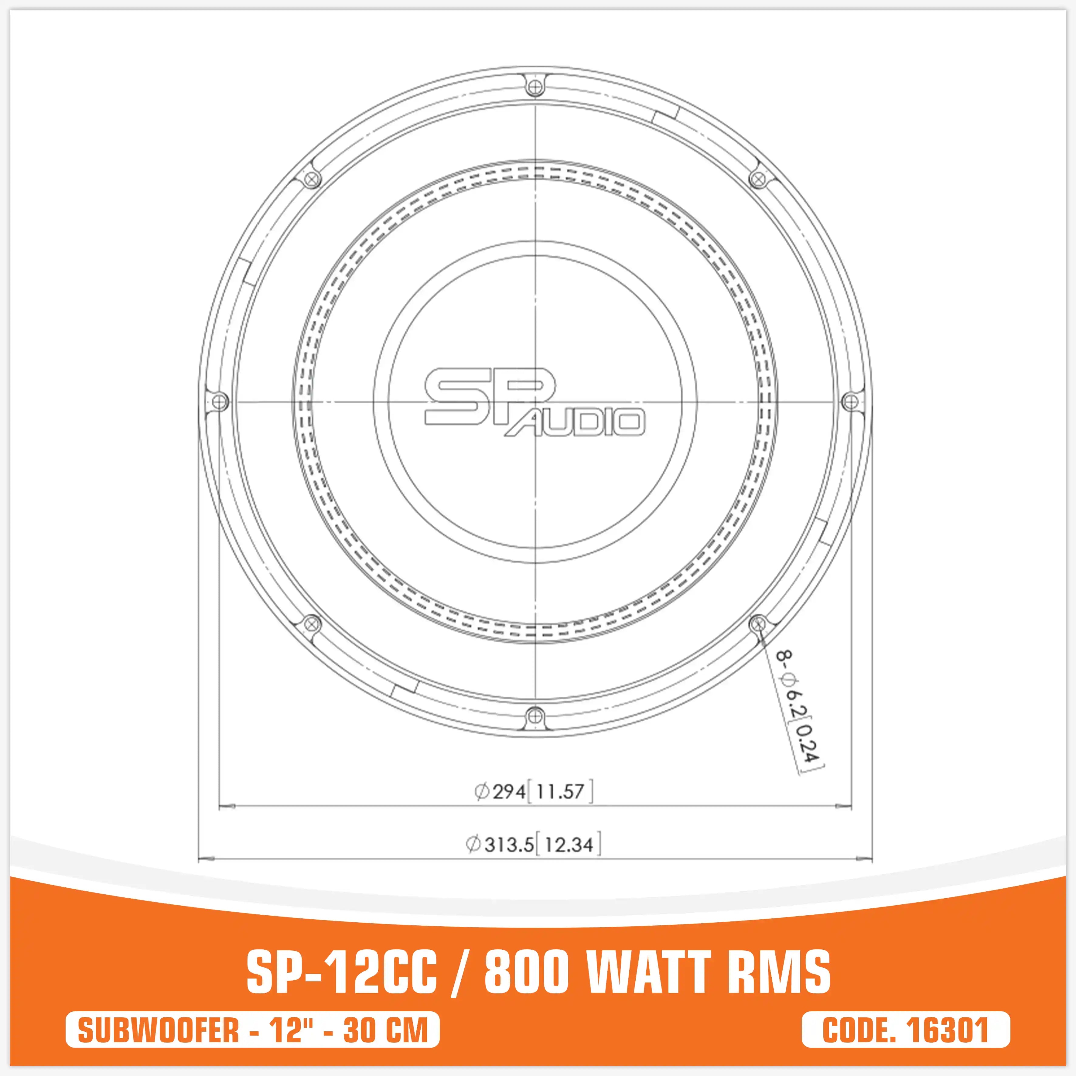 SP 12CC SUBWOOFER 12"/30CM 800WATT RMS (PREZZO UNITARIO)