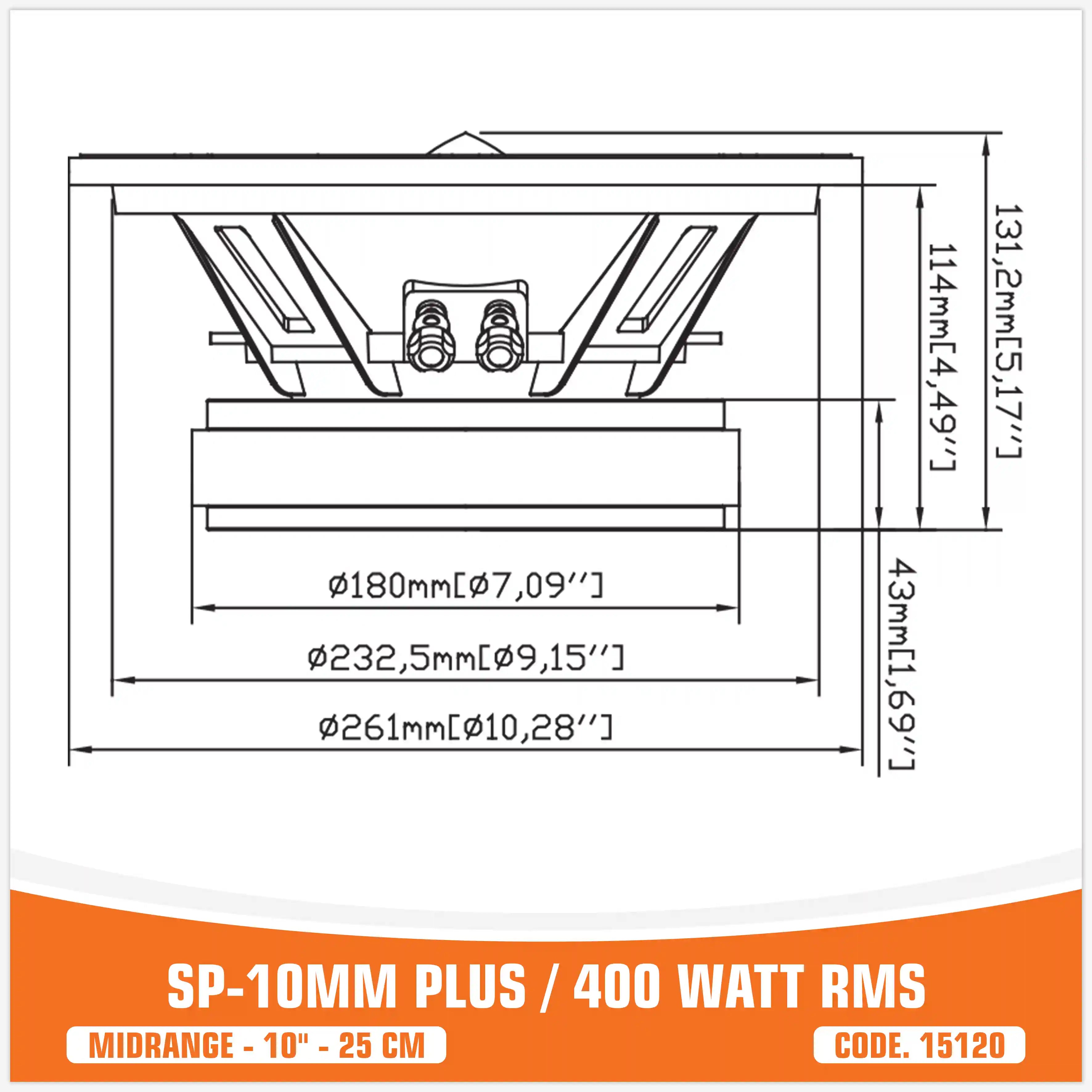 SP 10MM PLUS MIDRANGE ESTREMO 10"/25CM MODELLO ESTREMO! 400WRMS (PREZZO UNITARIO)