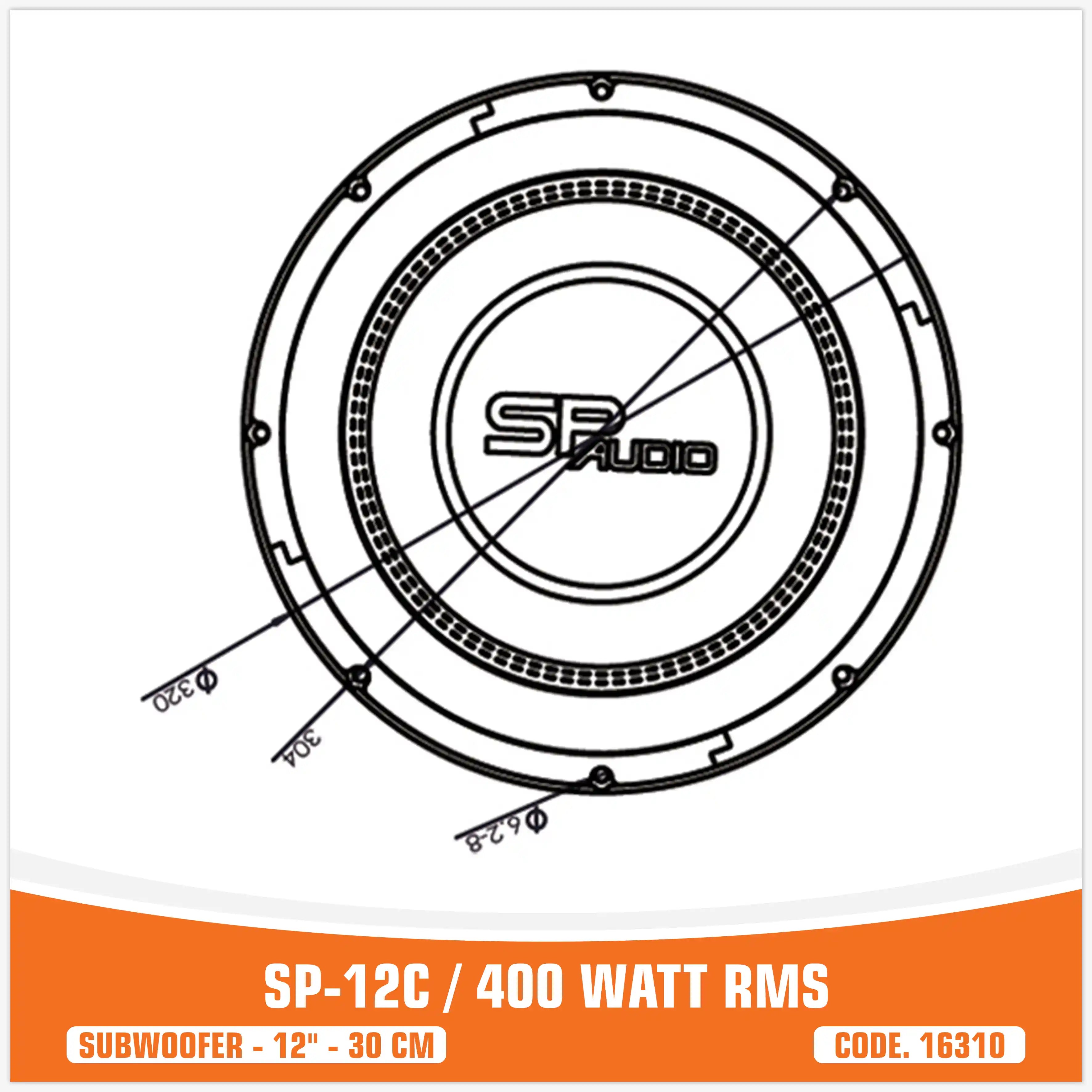 SP 12C SUBWOOFER 12"/30CM 400WATT RMS (PREZZO UNITARIO)