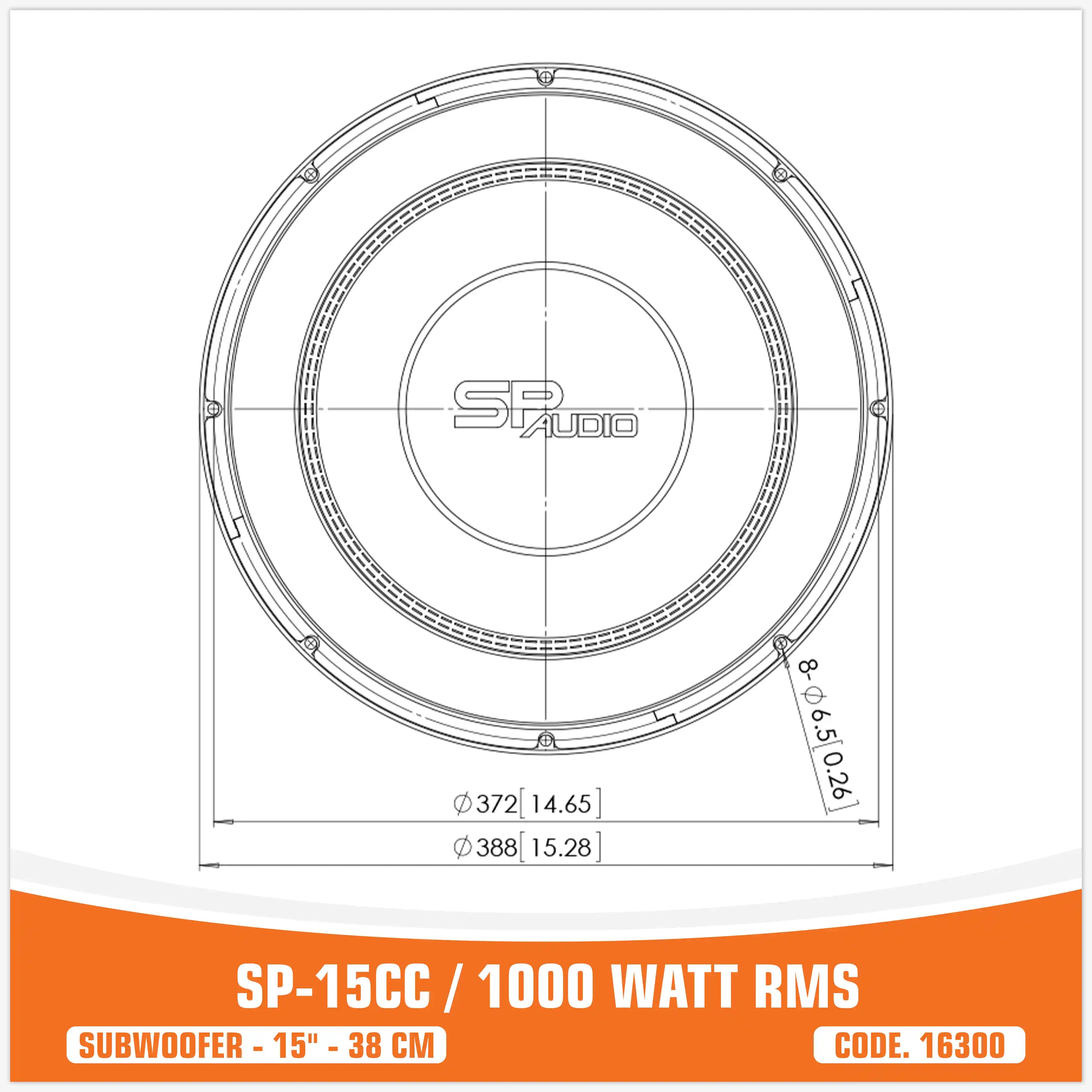 SP 15CC SUBWOOFER 15"/38CM 1000WATT RMS (PREZZO UNITARIO)