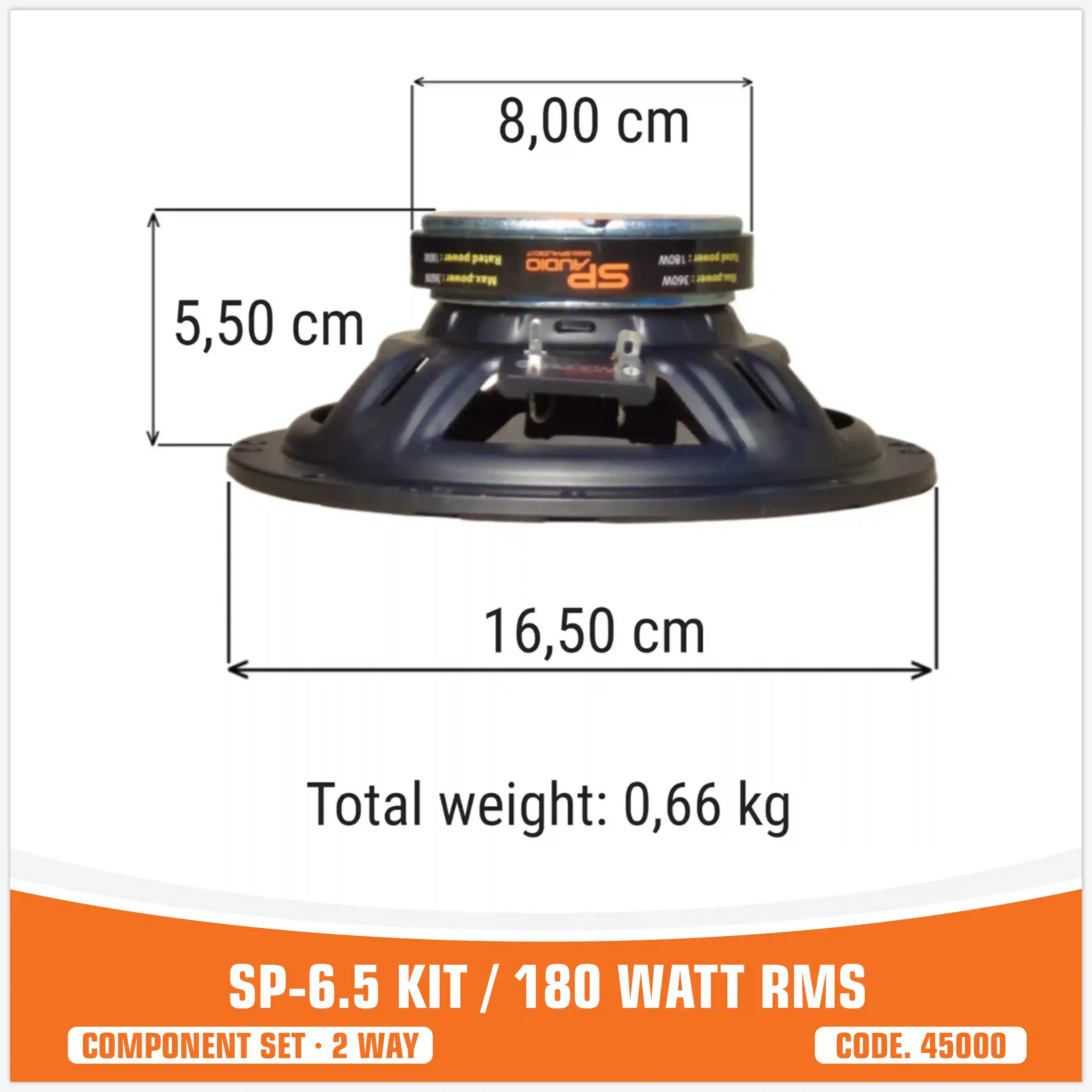 SP 6.5KIT 2 VIE 2 WOOFER +2 TW+2 CROSS 180W RMS (PREZZO KIT)