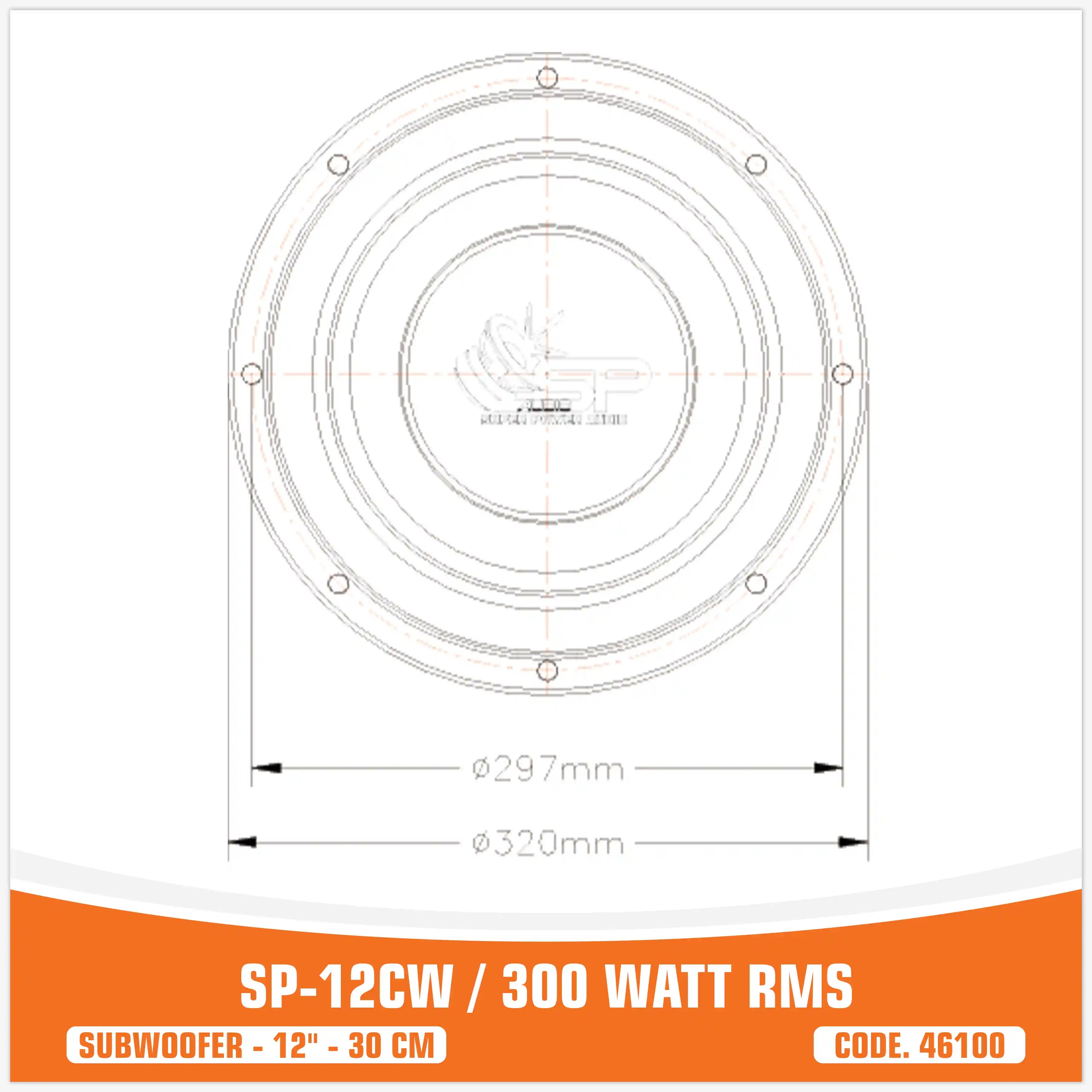 SP 12CW MIGLIOR PREZZO SUBWOOFER 12"/30CM 300WATT RMS (PREZZO UNITARIO)