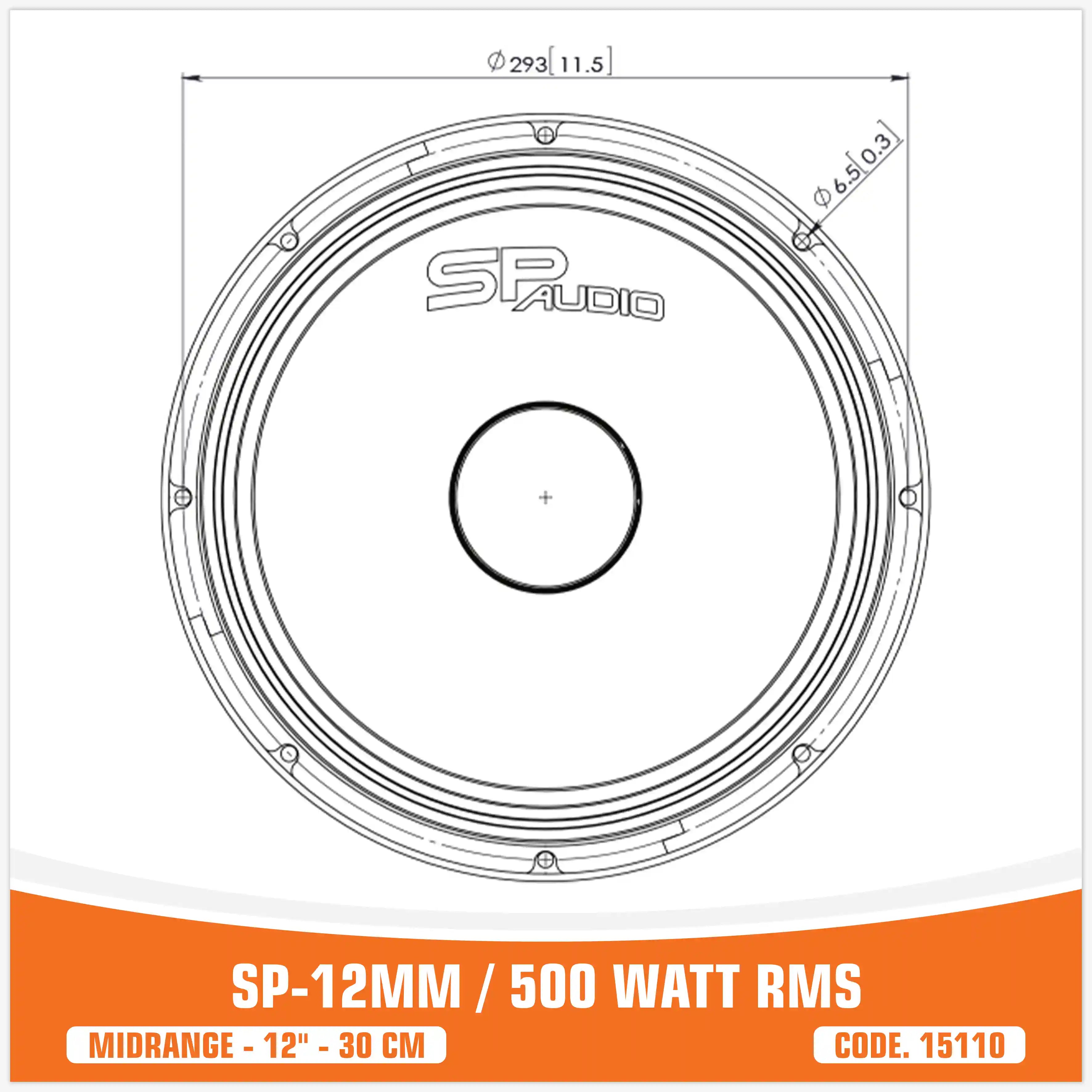 SP 12MM MIDRANGE ESTREMO 12"/30CM  500W RMS (PREZZO SINGOLO)