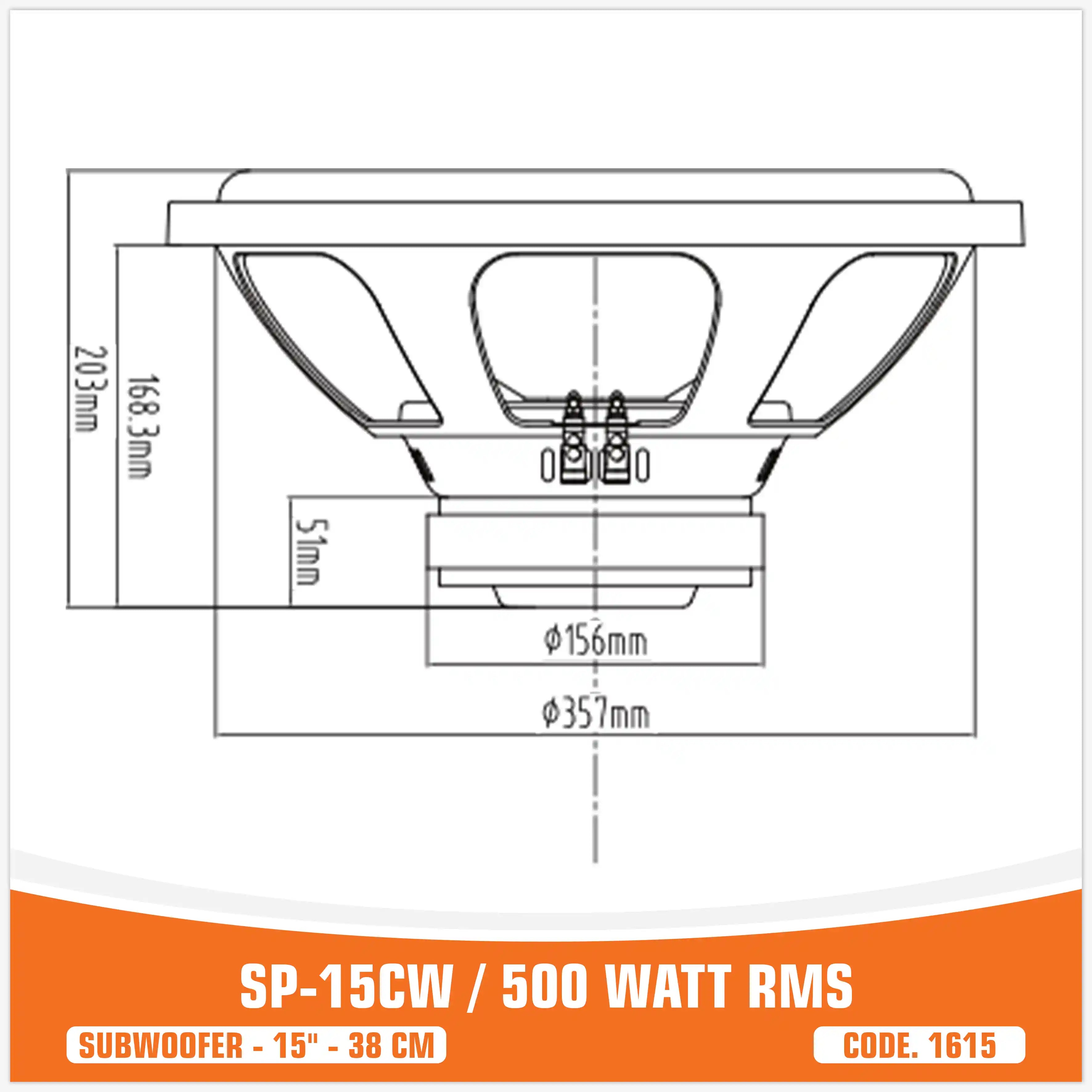 SP 15CW MIGLIOR PREZZO SUBWOOFER 15"/38CM 400WATT RMS (PREZZO UNITARIO)