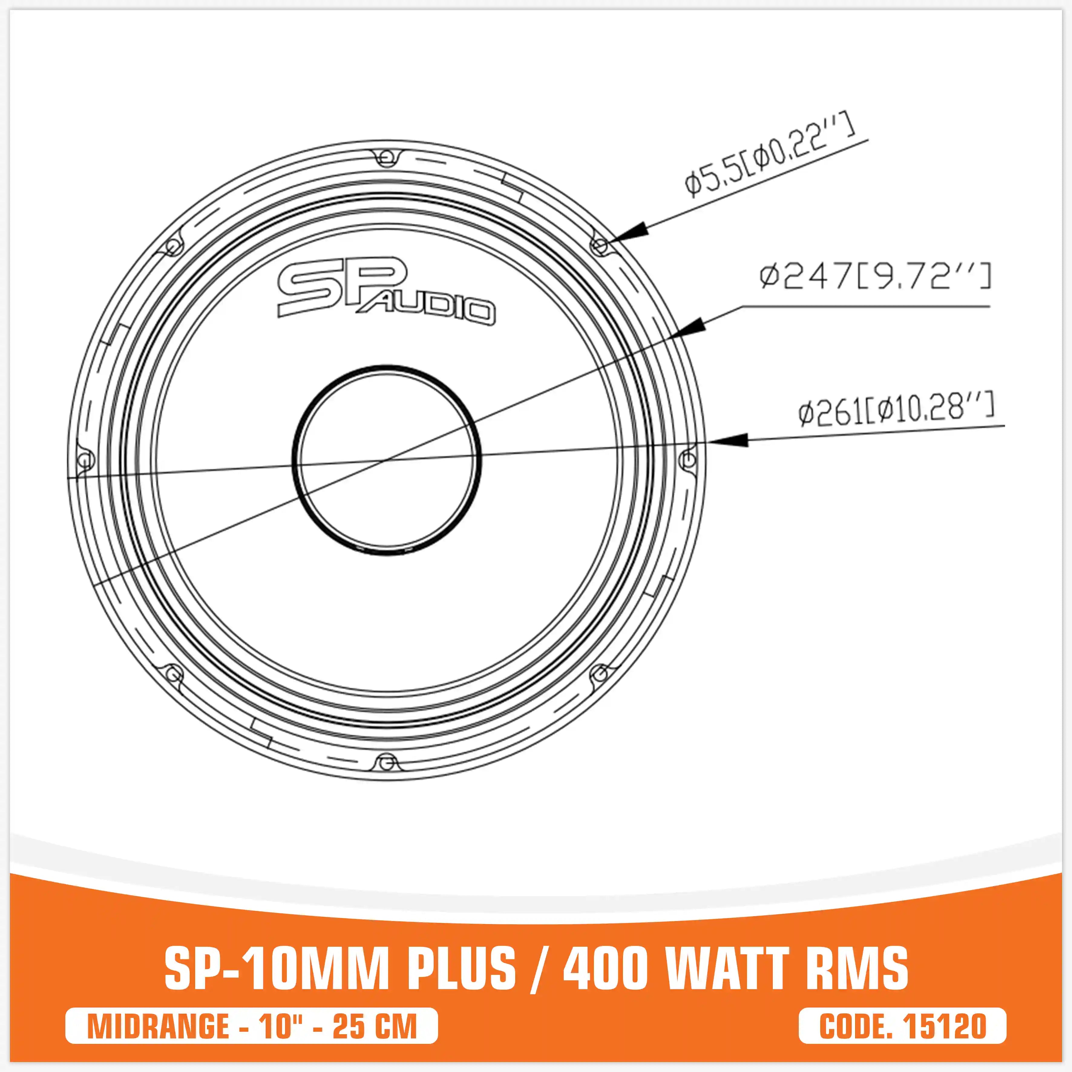 SP 10MM PLUS MIDRANGE ESTREMO 10"/25CM MODELLO ESTREMO! 400WRMS (PREZZO UNITARIO)