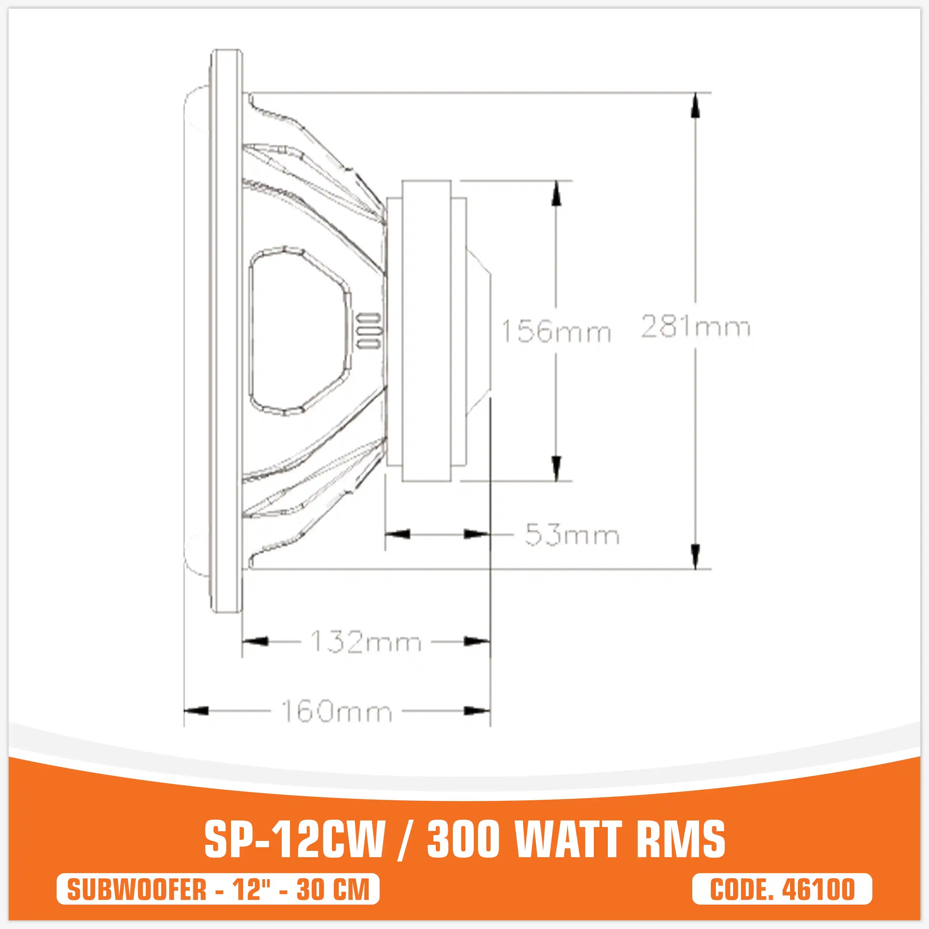 SP 12CW MIGLIOR PREZZO SUBWOOFER 12"/30CM 300WATT RMS (PREZZO UNITARIO)