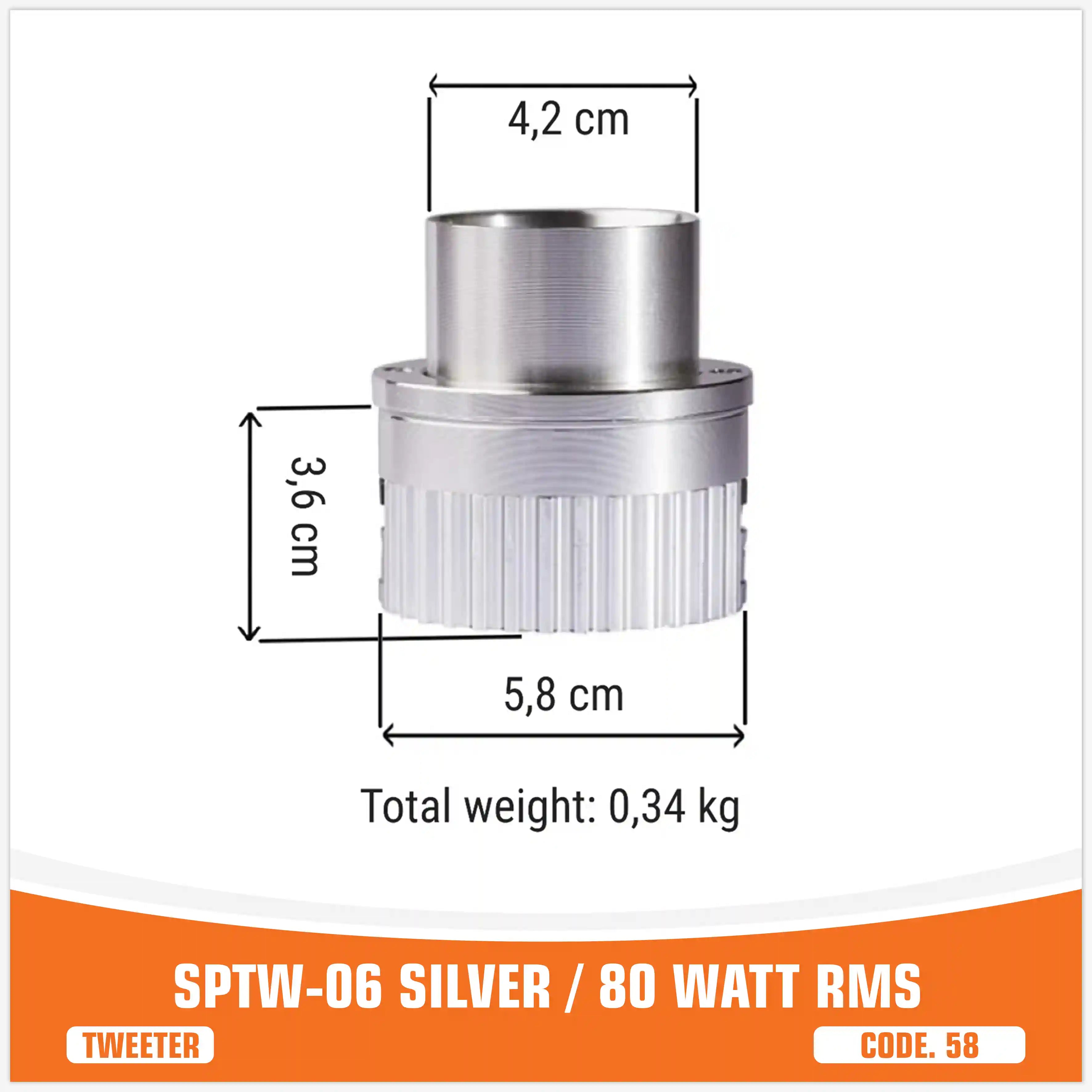 SP TW 06 SILVER BULLET TWEETER 80W RMS (PRIX UNITAIRE)