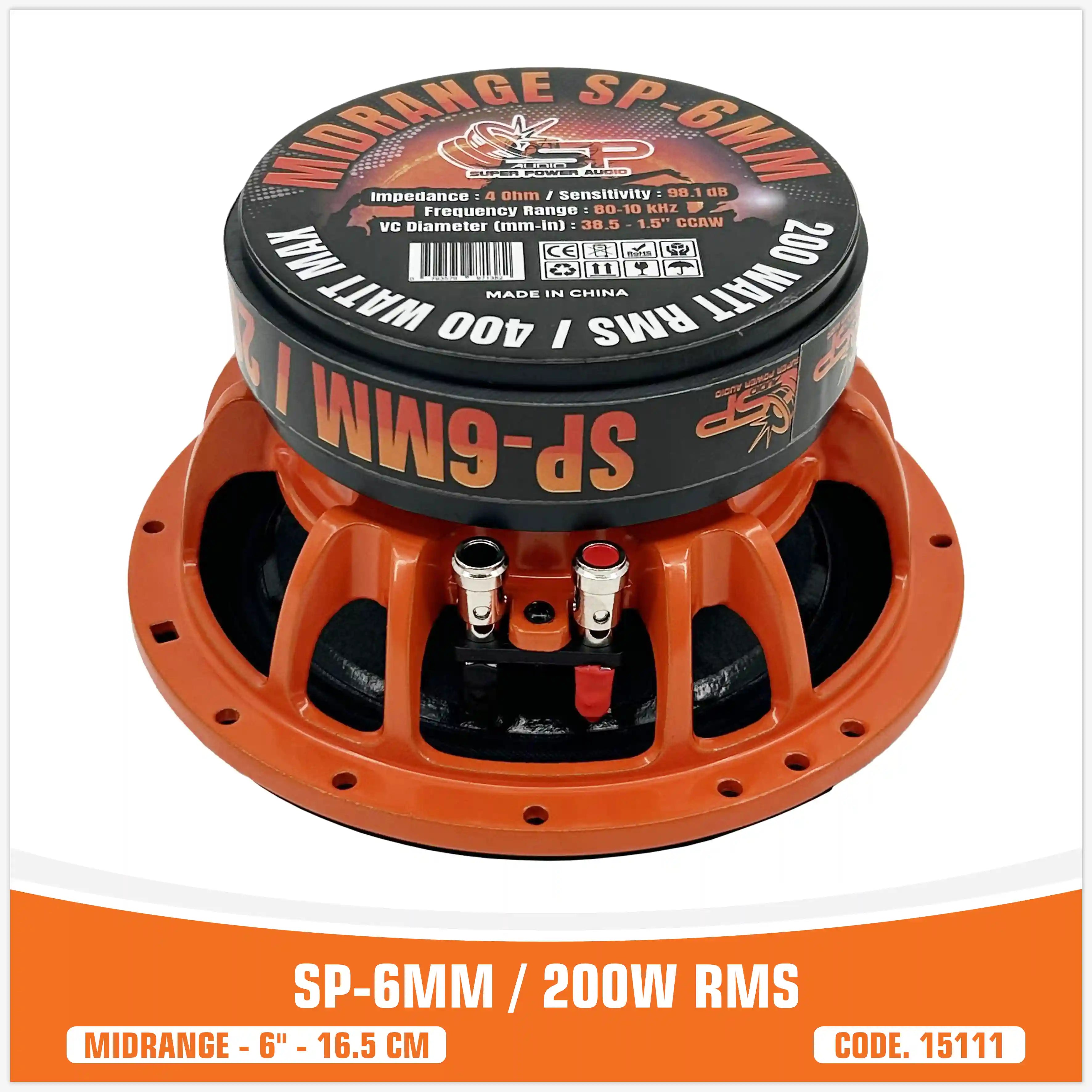 SP 6MM MIDRANGE EXTREME 6,5"/16,5CM 200W RMS (PREZZO A COPPIA) NUOVO MODELLO 2025